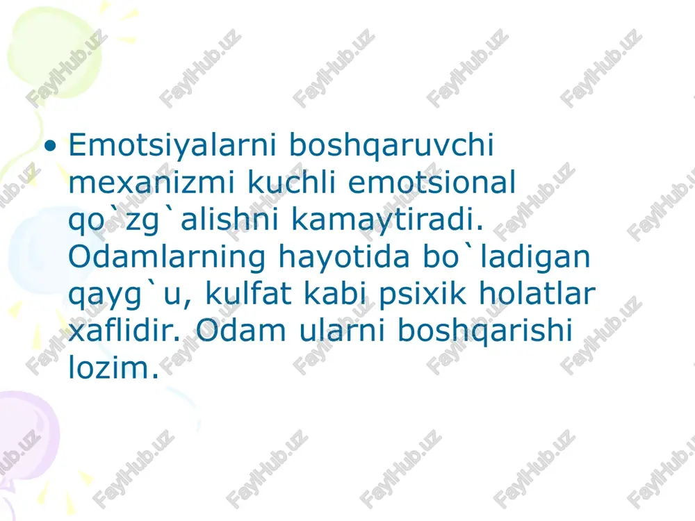 odamning faoliyat motivlarini o`rganish shaxsning ma’naviy-psixologik mohiyatini tushunishda muhim ahamiyatga ega. kishilarning xulq-atvoriga qarab, uning xatti-harakatlarini tahlil qilib, ularning motivlarini aniqlashga intilish lozim. shunda xatti-harakatlarni odam uchun tasodifiy yoki qonuniy ekanligini anglash mumkin bo`ladi. bunday xatti-harakatlarni yana takrorlanishini oldindan ko`ra olish, shaxsiy holatlarning ayrimlarini yuzaga keltirmaslikning oldini olish, boshqalarning taraqqiy etishini qo`llab-quvvatlash mumkin. ba’zilar mehnatgao`uz ehtiyojlariga ko`ra sidqidildan munosabatda bo`lsalar, ba’zilar o`z burchlarini anlaganliklaridan, yana ba’zilar o`zlarining qobih niyatlariga erishish uchun vaqtincha sun’iy munosabatda bo`ladilar. motivatsiya- odamni faol faoliyatga undovchi sabablar majmui bo`lib, xulq atvorni psixologik va fiziologik boshqarishning dinamik jarayoni hisoblanib unga tashabbus, yo`nalganlik, tashkilotchilik, qo`llab-quvvatlash kiradi. psixologiyada motivlashtirish deganda psixologik hodisalarning o`zaro mustaqil bog`langan, lekin bir-biriga to`la mos kelmaydigan nisbatan mustaqil uchta turi tushuniladi; a) individning ehtiyojlarini qondirish bilan bog`liq bo`lgan faoliyatga undovchi sabablar sifatidagi motivlashtirishdir. faollik holatini paydo bo`lishini sub’ektiv ehtiyojlarini izohlab beradi. motivlashtirish faollik kimga qaratilgani boshqa xulq-atvor emas, balki xuddi shunaqasi tanlaganligini izohlab beradi. motivlar …