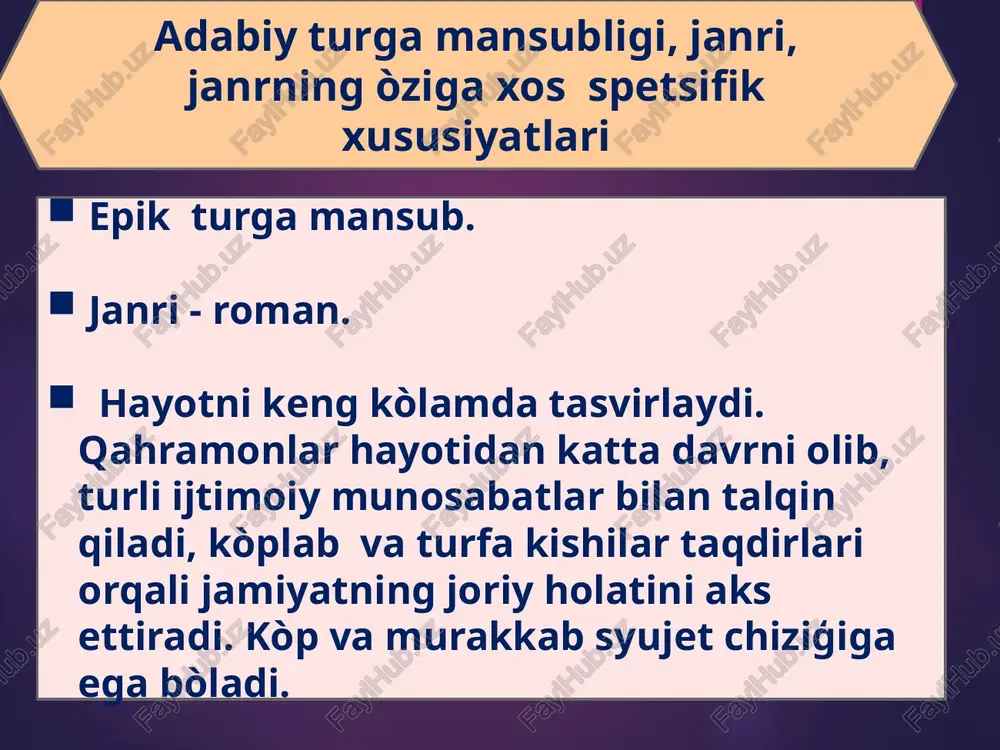 , mari bilan bòlgan voqealar, bolalar bilan vaqt òtkazganlari... ganya uni uyiga olib ketgandan keyingi voqealar: ganyaning uyiga nastasya filippovnaning kelishi, undan keyin rogojin odamlari bilan kelib nastasyaga 100 ming taklif qilishi(turmushga chiqishi uchun), nastasya esa ganya va rogojinlarga javobini kechqurun uyida òtkaziladigan mehmondorchilikda ma'lum qilishi va boshqalar...... kulminatsiya - asardagi voqealar rivojining eng yuqori nuqtasi, konflikt benihoya kuchaygan òrni ganyaning xonadonida bòlgan mojarodan keyin nastasyaning uyidagi oqshomda bòlib òtgan voqea. rogojin nastasya filippovnani topib olgandan keyin uni momataloq qilib kaltaklashi. knyaz mishkin va nastasya filippovna ikkisi turmush qurishga ahd qilgani. yechim - syujet voqealari rivojining yakuni, ularning nihoyasida qahramonlarning ruhiyatida, taqdirida yuzaga kelgan holatdir nastasya ganyaning turmush qurish taklifini rad yetib, parfen rogojin bilan ketishi. nastasyaning rogojinga vafodor xotin bòlishga ahd qilgani va unga turmushga chiqishini aytganligi. nastasya filippovnaning rogojin tomonidan pichoqlab òldirib qòyilishi. voqealarning òzaro munosabatiga kòra xronikali syujetda voqealar orasida vaqt munosabati( a voqea yuz berganidan sòng …