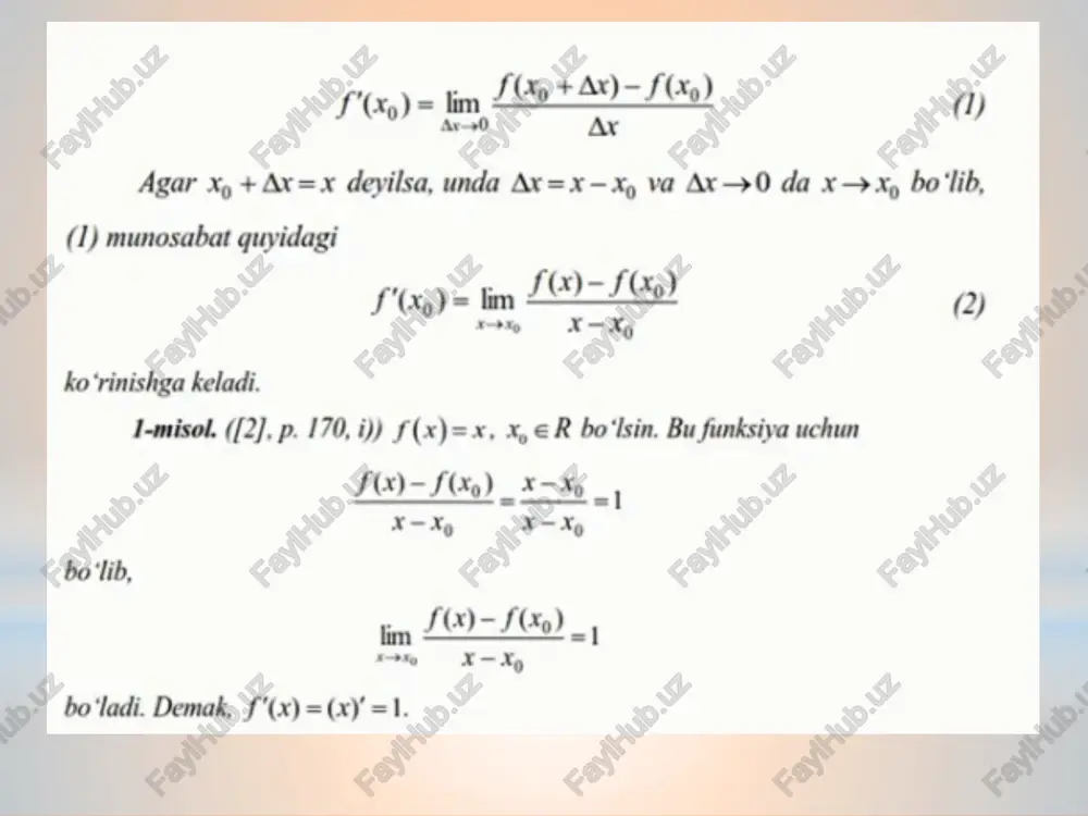 funksiyaning hosilasi. - Page 4