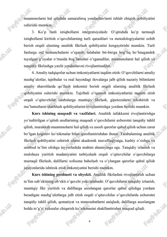 bilan ishlashda kerak. agar siz to’satdan faqat "texnologlar" analitik fikrga ega deb o’ylayotgan bo’lsangiz ham (yoki bolaligingizdan beri aytilgan bo’lsa ham) bu borada yuksaklikka erishish mumkin. analitik fikrlash nima. keling, birinchi navbatda analitik fikrlash nima ekanligini tushunib, keng tarqalgan noto’g’ri tushunchalarni darhol rad qilaylik. analitik fikrlash - bu shaxsning ma’lumotlarni to’plash, taqqoslash, xulosalar chiqarish va ular asosida qaror qabul qilish qobiliyati. qoida tariqasida, bu holda hissiy omil fonga tushadi. to’liq tahlil qilish jarayonida biz faktlardan foydalanamiz, ular orasidagi mantiqiy aloqalarni topamiz va shu tariqa sodir bo’layotgan voqealarning yaxlit tasavvurini quramiz. har qanday qobiliyatni rivojlantirish mumkin. o’ylaymizki, inson o’z-o’zini rivojlantirish yo’lida keraksiz hamma narsani kesib tashlash uchun harakat qilsa, maqsad qo’ysa va tanqidiy fikrlasa, o’zlashtira olmaydigan mahorat yo’q. tanqidiy fikrlashni rivojlantirish ish resurslari yordamida ham juda oson, masalan, edutoria bo’yicha tanqidiy fikrlash kursini o’tash. nima uchun analitik fikrlashni rivojlantirish kerak hayotdagi deyarli hamma narsa ma’lumotlar tahliliga asoslanadi: o’qishimiz, kundalik hayotimiz, ishimiz. …