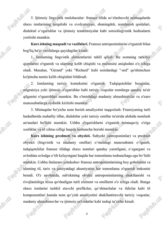 ilanadiganlar alohida qiziqish uyg'otadi. ular, o'z navbatida, mamlakatning madaniy, milliy va tarixiy o'ziga xos xususiyatlari bilan uzviy bog'liqdir. antroponimika bevosita insonning mahorati, madaniyati, tarixi va dini bilan bog'liq. v. v. katermina shaxs nomlaridagi idiomatiklikning ikki turiga e'tibor qaratadi: ijtimoiy, tarixiy, madaniy va diniy muhitning shaxsga ta'siri natijasida hosil bo'lgan supralingual va intralingual. antroponimlarda mustahkamlangan ta'rif va ma'nolar atrofdagi jamiyat ob'ektlari va sifatlarining xarakterli xususiyatlarini aks ettiradi. antroponimlar tarixi ular vujudga kelgan jamiyat madaniyati va tarixidan ajralmasdir. antroponimlarning milliy rangga ega ekanligiga hech kim shubha qilmaydi, buni rus, vyetnam va inglizcha shaxsiy nomlar misolida yaqqol ko'rish mumkin. madaniyatni o'z g'oyasiga mos keladigan faoliyat deb ta'riflash mumkin. u inson faoliyatining boshqa turlaridan (o'rganish, xayoliy ijodiy jarayon va boshqalar) ajralmasdir. shu nuqtai nazardan, nutq xalq milliy madaniyatining muhim tarkibiy qismi hisoblanadi. hozirgi vaqtda til va madaniyatning o'zaro ta'siri muammolari tilshunoslar, etnologlar, sotsiologlar va madaniyatshunoslarning o'rganish ob'ekti hisoblanadi. har qanday ona tilida so'zlashuvchi mavjud …