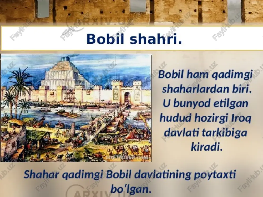 i bo`lmagan, har qanday sud qarori amalda qat’iy bo`lgan. podsho noiblari deyarli hamma yerda jinoyatchilarni sudga chaqirish, qamoqqa olish va qidirish kabi ishlarni amalga oshirishlari mumkin bo`lgan. armiya ikkidaryo oralig`ida siyosiy tarqoqlik davrida qurolli kuchlarning asosiy turi erkin jamoachi dehqonlardan iborat lashkarlar bo`lgan. ular o`z hukmdorlarining chaqiruvi bo`yicha urushlarga o`zlarining qurol-yarog`lari va asbob-anjomlari bilan kelish lozim bo`lgan. harbiy yurishlar tugagach, lashkarlar uy-uylariga tarqab ketganlar. quldorlik munosabatlarining rivojlanishi, soliqlar va majburiyatlarning o`sishi va erkin jamoachi dehqonlarning mulkiy tabaqalashuvi borgan sari kuchayib borishi munosabati bilan xalq lashkarlarini to`plash qiyinlashib borgan. bundan tashqari, xonavayron bo`lgan jamoachilarning qarshiligini bostirib turish, tashqi dushmanlar tomonidan doimiy bo`lib turadigan urushlarni bartaraf etish va umuman davlatning yagonaligini saqlab qolish zaruriyati mustahkam, doimiy va kuchli armiya tuzishni taqozo etardi. jahon tarixida birinchi marta akkad podshosi sargon (miloddan avvalgi 2316-2261 yillar) 5400 ta professional jangchidan iborat doimiy armiya tuzgan. undan faqat tashqi dushmanlarga qarshi emas, balki xalq qo`zg`olonlarini bostirish uchun …