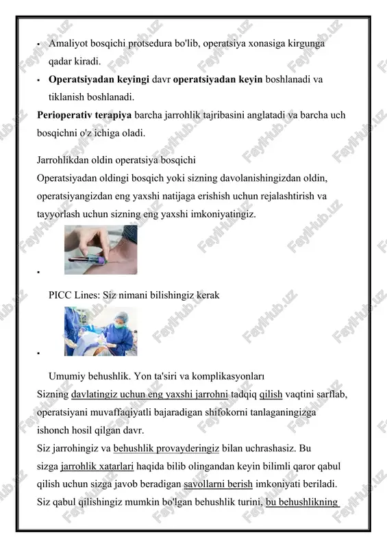 ga tayyorligingizga ishonch hosil qilishingiz uchun sizning protsentingiz uchun moliyaviy tayyorgarlik ko'rishingiz kerak. . operatsiyani kutayotgan xarajatlarni aniqlash uchun shifoxona yoki jarrohlik markazi bilan ishlashingiz mumkin, bu holda dastlabki hisob-kitoblarga kiritilmasligi mumkin bo'lgan har qanday yashirin xarajatlarni, jumladan, behushlik hisobga olinadi. sug'urtalov bir loyihada qonun loyihasining yuqori foizini va boshqa mablag'ni kamroq miqdorda to'lashi mumkin; sug'urta provayderingizni qidirib toping va foizlar miqdori haqida so'rang. sug'urtangiz bo'lmasa , siz moliyaviy tadbirlarni amalga oshirish uchun shifoxona va jarroh bilan yaqindan ishlashingiz kerak. ba'zilar uchun jarrohlik hissiyotlarni talab qiladi. ba'zi bemorlar jarrohlik talablarini bartaraf etishda yordam berishga qodir emas, ammo boshqalar jarrohlik operatsiyasiga, shuningdek, tiklanish bosqichiga tayyorgarlik ko'rishlari kerak. bolalar ko'pincha qo'rquv va xavotirga olib kelmaydigan jarrohlik uchun tayyorgarlik ko'rishga yordam berishlari kerak , bu ularning yoshi va sog'lig'i haqida ma'lumotni tushunish qobiliyatiga mos keladi. jarrohni tanlashdan tashqari jismoniy tayyorgarlik, jarrohlikning qanchalik muvaffaqiyatli ekanligi va qutqarish davrining qanchalik tez tugashi bilan jarrohlik bemorning …