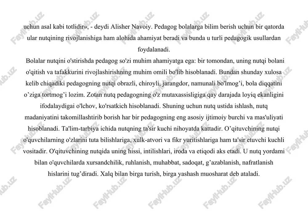 igi muomala orqali namoyon bo'ladi. odamlar butun ichki dunyosini, maqsadini, muomala va munosabatlarini bir-birlariga so'z yordamida etkazadi, amalga oshiradi. shu tufayli so'zlashuv munosabatlari nihoyatda go'zal va muloyim bo'lishini hayot taqozo etadi. so'zga boy, shirinsuxan kishilarning muomalalari yoqimli, ishi ham yurishgan bo'ladi. bundaylarni odamlar yoqtiradi, hurmat qiladi. so'zlashuv xam o'ziga xos san'atdir. bu san'atni mukammal o'rganish har bir iisonga zarur. shu bilan birga, ona tilini mukammal o'rganmoq har bir insonning muqaddas burchidir. tilni bilgach uni ishlata bilish san'atini egallamoq inson uchun zarurdir. shirinsuhanlik va go'zal nutq hech qachon, hech qaerda sotilmaydi. bunga erishmoqlikning birgina yo'li bor, bu ham bo'lsa tinimsiz shirin so'zlashishni mashq qilmoqlikdir. buni esa asosan ko'p kitob o'qish yo'li bilan amalga oshiriladi. muomala insonning kimligini ko'rsatuvchi yuzidir. o’qitish jarayonida o’quvchilar va o’qituvchi o’rtasida 2 xil emosional muloqot turlari sodir bo’ladi: a) salbiy his-tuyg’ulara asoslangan muloqot; b) ijobiy his-tuyg’ularga asoslangan muloqot. pedagogik takt o’qituvchiga bolalar bilan ijobiy emosional muloqotda bo’lishga …