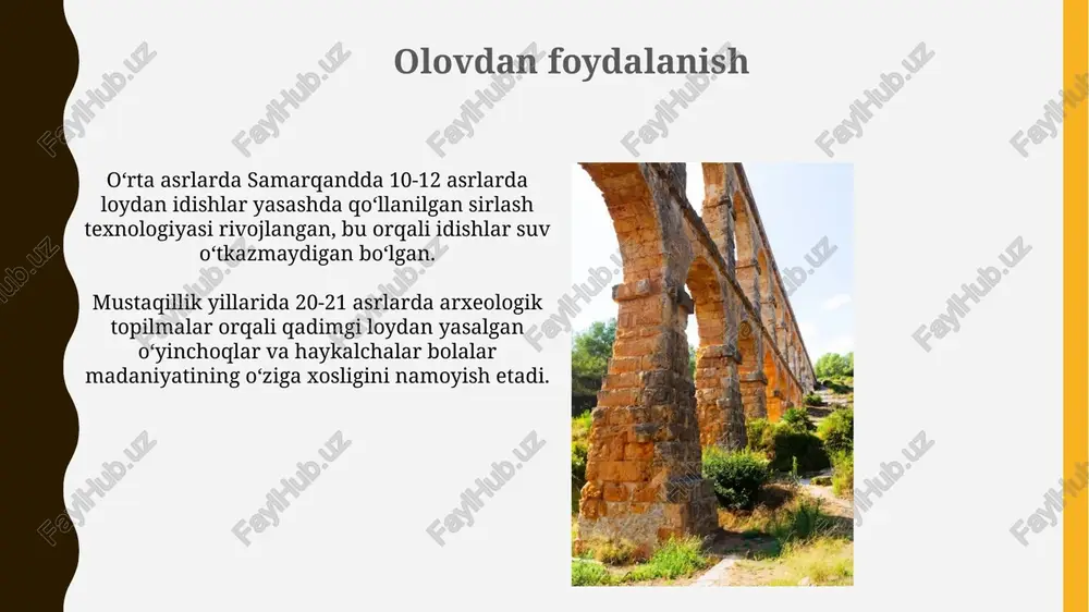 i xildagi tosh qurollar mavjud boʻlib, ular orasida oʻtkir tigʻli pichoqlar, qirgʻichlar va uchburchak shaklidagi oʻq uchlari keng tarqalgan. mustye madaniyatining asosiy xususiyati levalua texnikasidir. ushbu usulda toshdan oldindan shakllantirilgan yadro ajratilib, aniq shakldagi 10-15 sm uzunlikdagi qurollar tayyorlangan. turar joylar va tuzilmalar gʻorlar mustye odamlari uchun muhim turar joy boʻlgan. arxeologik qazishmalar orqali gʻorlarda oʻchoqlar, tosh qurollar yasash joylari va hayvon suyaklarining qoldiqlari topilgan. ba’zi mustye joylarida, ayniqsa yevropada, uzunligi 15 metrgacha boʻlgan va bir nechta oʻchoqlari boʻlgan vaqtincha uy-joy tuzilmalarining izlari topilgan, bu joylar oila guruhlari uchun mo'ljallangan. e'tiboringiz uchun rahmat @taqdimot_robot image2.jpg image3.jpg image4.jpg image5.jpg image6.jpg image7.jpg image8.jpg image9.jpg image10.jpg image11.jpg image12.jpg image13.jpg image14.jpg image15.jpg image16.jpg image17.jpg image18.jpg
