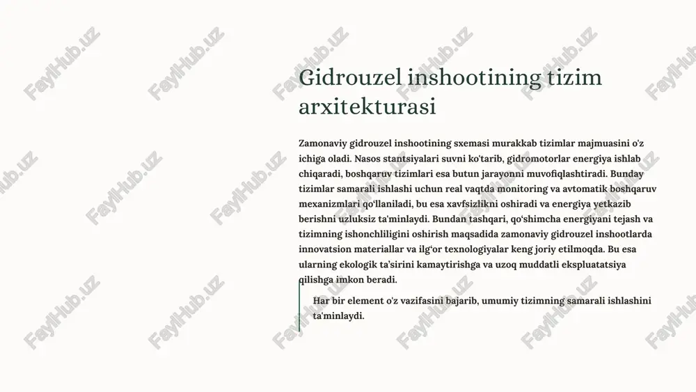 siqilish yoki oqim muammolari aniqlanadi va bartaraf etiladi. shuningdek, jihozlarning texnik xizmat ko'rsatish rejasi tuzilib, muntazam nazorat va sozlash ishlari olib borilishi zarur.+ sozlash va kalibrlash bosim sensorlari, boshqaruv tizimlari va himoya mexanizmlarini sozlash. avtomatika parametrlarini ishchi rejimga moslash va test sinovlarini o'tkazish. tizimning barqaror ishlashi va xavfsizligini ta'minlash uchun muntazam texnik xizmat ko'rsatish va monitoring zarur hisoblanadi. shuningdek, samaradorlikni oshirish maqsadida zamonaviy texnologiyalarni joriy etish ham muhimdir.++ ishga tushirish va sinov bosqichma-bosqich ishga tushirish, barcha tizimlarni sinovdan o'tkazish va ishchi parametrlarni tekshirish. xavfsizlik protokollariga rioya qilish majburiy. jarayon davomida yuzaga kelishi mumkin bo'lgan nosozliklarni aniqlash va bartaraf etish uchun muntazam monitoring va diagnostika usullari ham qo'llaniladi. bu tizimning barqaror va samarali ishlashini ta'minlashda muhim ahamiyatga ega.+ nasos tizimini o'rnatish jarayoni asosiy bosqichlar quduq yoki suv manbasini tayyorlash nasos korpusini joylashtirish quvur tizimini ulash elektr ta'minotini ulash boshqaruv panelinini o'rnatish xavfsizlik choralari elektr xavfsizligi ta'minlanishi yerga ulash majburiy himoya qurilmalarini …