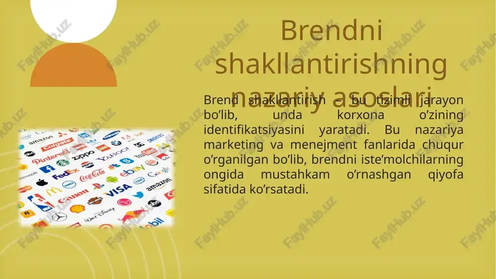 – bu marketing strategiyasining muhim qismi bo’lib, u brendning bozordagi samaradorligini, iste’molchilar munosabatini va raqobatbardoshligini baholashga yordam beradi. bu jarayon brendning maqsadlari, auditoriyasi va qadriyatlarini chuqur o’rganishdan boshlanib, sinovlar orqali tasdiqlanadi. quyida asosiy bosqichlar, usullar va ko’rsatkichlarni batafsil ko’rib chiqamiz. brend tahlili: asosiy bosqichlar va usullari brend tahlili brendning ichki va tashqi omillarini o’rganishni o’z ichiga oladi. u muammoni aniqlash, ma’lumot yig’ish va natijalarni sharhlashdan iborat. asosiy usullar quyidagilar: marketing tadqiqotlari orqali tahlil: ikkinchi (mavjud ma’lumotlar, masalan, o’zstat hisobotlari) va birlamchi (so’rovnomalar, intervyular) ma’lumotlarni yig’ish. tahlil turlari: razvedka (muammoni aniqlash), tavsiflovchi (vaziyatni baholash) va tasodifiy (sabab-ta’sir munosabatlarini sinash). swot-tahlili: brendning kuchli (strengths), zaif (weaknesses), imkoniyatlar (opportunities) va tahdidlar (threats) tomonlarini aniqlash. potensial tahlili: tashkilotning salohiyati (menejment, moliya, marketing) va bozor muhitini (mikro- va makromuhit: ta’minlovchilar, raqobatchilar, iqtisodiy omillar) baholash. iqtisodiy-matematik usullar: statistika (o’rtacha qiymatlar, korrelyatsiya), regressiya va simulyatsiya orqali ma’lumotlarni qayta ishlash. tahlil turi maqsadi misol sifatli tahlil iste’molchilar motivlari …