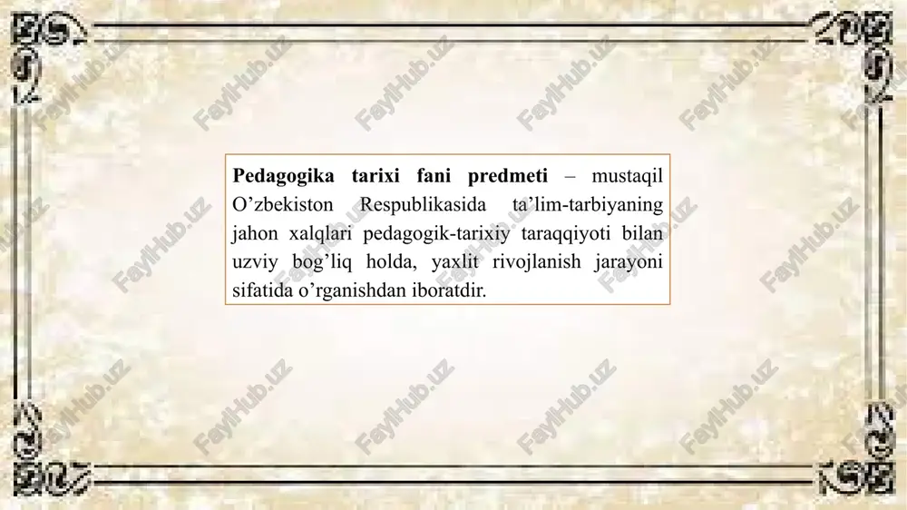 h uslubi, mazmuni, iboralari jihatidan o’ziga xos hususiyatlarga ega bo’lgan muqaddas kitobdir. u 114 sura 6236 (6666)oyatdan iborat. suralar “oyatlar to’plami” ( “oyatlar tuzilmasi” ) ma’nosini bildiradi. “oyat” so’zi faqat qur’oniy o’ziga xos ibora bo’lib “mo’jiza”, “ilohiy belgi” ma’nosini anglatadi. vii asr boshlarida tashkil topgan arab xalifaligi o`z mavqeini mustahkamlash uchun boshqa mamlakatlarni ham zabt eta boshladi. eron, kavkaz orti, suriya, shimoliy afrika, janubiy ispaniya ham xalifalik tarkibiga kiritildi. vii asrdan boshlab arablar movarounnahrga ham hujum boshladi. viii asr o‘rtalarida esa butun movarounnahr zabt etildi, natijada bu o‘lkada ham xalqqa islom dini qabul qildirildi. arablar istilo etgach movarounnahrda ham islom g‘oyalariga asoslangan ta’lim — tarbiya tizimi o‘rnatila boshlandi. va yangi tizimga ega bo‘lgan ta’lim muassasalari paydo bo‘ldi. islom dini qabul qilingan joylarda masjidlar, ular qoshida esa maktablar tashkil etildi. arab tilini o‘rganish joriy etildi, maktablarda ta’lim arab tilida olib borilar va u yerda asosan "qur’oni karim" o‘rganilar edi. arab bo‘lmagan …
