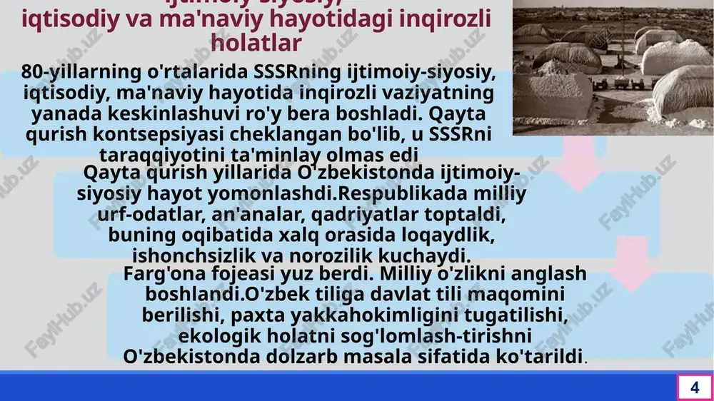 vning (1928-2003) publisistik maqolalarida markaz o’yinlari ochib berildi o'zbekistonda 1989 yilning ikkinchi yarmidan boshlangan o'zgarishlar gdlyan guruhiga nisbatan munosabatlarni ham keskin o'zgartirib yubordi. "paxta ishi" bilan bog'liq bo'lgan qonunbuzarliklarni fosh etish, begunoh kishilarni oqlashda o'zbekistonning yangi rahbari islom karimov boshchiligida keng ko'lamli ishlar boshlandi. bu ishlar markazdan hech qanday ruxsat so'ramasdan mustaqil tarzda olib borildi. shunday murakkab sharoitda ittifoqdosh respublikalar ichida birinchi bo'lib respublika bosh prokurori prezident islom karimovning tavsiyasiga ko'ra tayinlandi. yurtboshimiz bosh prokuror oldiga respublikamiz manfaatlarini himoya qilish, birinchi navbatda, "paxta ishi" bo'yicha nohaq qamalagan fuqarolarning haq-huquqini tiklash masalasini qo'ydi. o'zbekiston ssr oliy soveti prezidiumi 1989 yil 12 sentyabrda "paxtachilikda qo'shib yozishga yo'l qo'ygani uchun jinoiy javobgarlikka tortilgan kishilarni avf etish maqsadida hujjatlar tayyorlaydigan komissiya" tashkil etdi. bu komissiya tergov hujjatlarini o'zbekistonga qaytarib, minglab ishlarni qayta o'rgandi. o'zoq davom etgan mashaqqatli kurash natijasida, 2940 kishining haq-huquqi qayta tiklandi, 1015 kishi asossiz sudlangani aniqlandi. noqonuniy ravishda hibsga olingan vatandoshlarimiz …