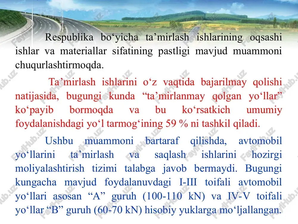 avtomobil yo‘llarini ekspluatatsiya qilish - Page 4