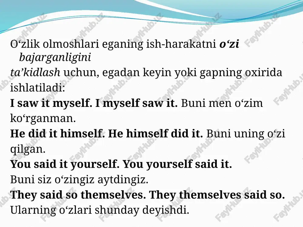 o‘zlik olmoshlari (reflexive pronouns) - Page 4