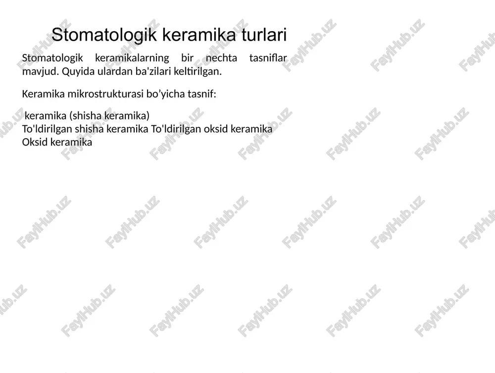 jo'natiladi. keramik massa qiziydi va plunjer bosim ostida bosiladi va keramik massa bo'shliqni to'ldiradi. modellashtiruvchi mum opoka tarkibiy qismi gips modelida mumli prototip yechiladi va _opoka asosiga o'rnatiladi_ maxsus idishga(opoka)ga kompozit mumdan yasalgan kanalchali qistirma qo'yiladi va olovga chidamli gips quyiladi. gips massa qotadi ichki qismida mumli qistirma bo'ladi. ustki qismidagi silikon qopqoq olib tashlanadi. opoka silikon to'siq mufelli pechkaga opoka teskari qilib qo'yiladi. mum erib chiqib ketishi uchun. pechkada qizdirish jarayonida mum litnik orqali chiqib ketadi. e.max. a* preskeramika uchun tayyorlangan maxsulot va plunjer ustki qismiga o'rnatiladi._ keramikani pishiruvchi pechkaga jo'natiladi. keramik massa qiziydi va plunjer bosim ostida bosiladi va keramik massa bo'shliani to'ldiradi. plunjer bosim ostida keramik maxsulotni presslash uchun kerak bo'ladi. yuqori haroratda qattiq keramik massa suyuqlanadi va plunjer bosim bilan bo'shliqqa haydaydi va eski mumdan yasalgan prototip bo'shlig'ini to'ldiradi. keyin keramikani pishish jarayoni ketadi. keramik massa k1150 °c gacha qizdiriladi va bosim ostida presslanadi plunjer keramikani …