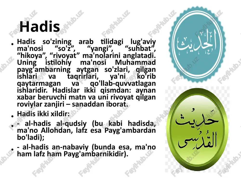 slar qabul qilinmaydi -qaytish haq taqiya halol yaʼni aziyat yetishi mumkin boʼlganda oʼz eʼtiqodini maxfiy tutish zaydiylar – zayd ibn ali - imomlar begunoh emas, taqiya nojoiz, 3ta xalifani ham tan olishadi, boshqa din vakillari tomonidan soʼyilgan hayvon goʼshtini yeyish va ular bilan quda-andachilik harom, oyoq kiyimga mash tortish joiz emas, ular hozirda yamanda koʼp uchraydi. jaʼfariya – abu abdulloh jaʼfar sodiq. qiyos bilan fatvo chiqarish tan olinmaydi, hadislardan paygʼambar xonadonidan boʼlganlari tan olinadi, mutʼa va taqiya halol deb hisoblanadi. ismoiliya- jaʼfar as-sodiqning kichik oʼgʼli muso al-kozimni 7-imom deb tan oladilar. mujtahidlar- shariat hukmlarini belgilab beruvchi shaxsdir. moturidiy (abu mansur al-moturidiy; abu mansur muhammad ibn muhammad ibn mahmud al-hanafiy al-moturidiy as-samarqandiy) (870-yil samarqand – 944-yil samarqand) – imom, fiqh olimi, kalom ilmining moturidiylik oqimi asoschisi. „imom al-hudo“, „imom al-mutakallimin“ („hidoyat yoʻli imomi“, „mutakallimlar imomi“) nomlari bilan ulugʻlangan. moturid qishlogʻida (hozirgi jomboy tumanida) tavallud topib, to umrining oxirigacha shu yerda yashagan, …
