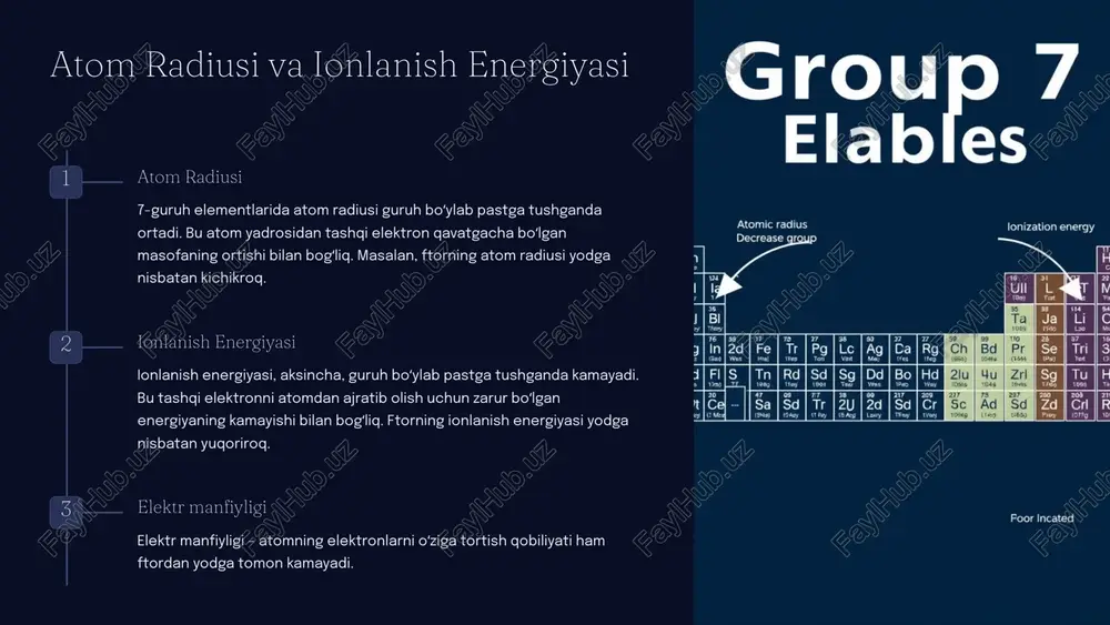 7-guruh elementlari: atomtuzilishining,o’zigaxosligi.marganetsning olinishi va xossalari - Page 4