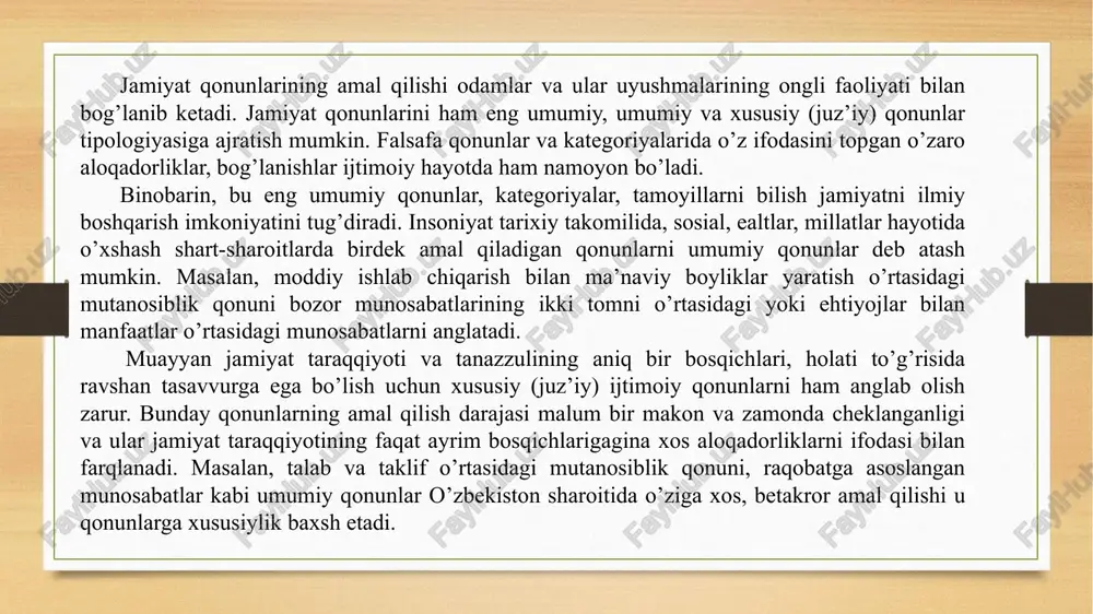erishish (demografik muammo); yer yuzi aholisini zarur oziq-ovqat va energiya manbalari bilan ishonchli ta’minlash; ochlik,- qashshoqlik va qoloqlikni tugatish uchun yuksak rivojlangan va ulardan keyinda qolgan mamlkatlar o‘rtasidagikeskin farqni bartaraf etish; xavfli kasalliklarni tugatish; inson ma’naviy-axloqiy muhiti sofligini ta’minl «korrupsiya — shaxsning o‘z mansab yoki xizmat mavqeidan shaxsiy manfaatlarini yoxud o‘zga shaxslarning manfaatlarini ko‘zlab maqsadida qonunga xilof ravishda foydalanishi, moddiy yoki nomoddiy naf olish xuddi shuningdek, bunday nafni qonunga xilof ravishda taqdim etish» korrupsiyada doim kamida ikki tomon ishtiro k etadi: bunda bir tomondan noqonuniy yo‘l bilan boylik orttirayotgan (o‘zi yoki uchinchi shaxs uchun) mansabdor shaxs boshqa tomondan mansabdor shaxsdan aktiv yoki passiv usulda uning manfaatini ko‘zlovchi qaror qabul qilinishini kutayotgan shaxs. korrupsiya tushunchasi lotin tilidagi “corruptio” so‘zidan olingan bo‘lib, mazmuni “buzish, sotib olish” ma‘nosini beradi va uning grammatik bir ildizli ma‘nosi yana “korroziya” ya‘ni “chirish” yoki “zanglash” kabi mazmunni ham beradi. shundan kelib chiqib bu so‘zni ijtimoiy ko‘rinishi “hokimiyatni …