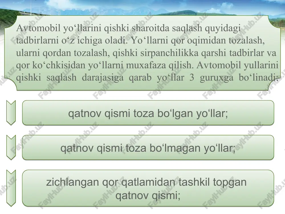 avtomobil yo‘llari yon bag‘rida qor uymi - Page 4