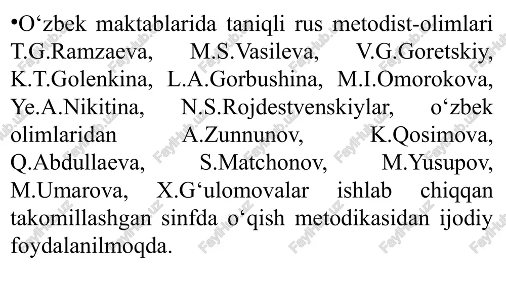 iydi, ko‘chalarda tutoqib, shox-shabbani tortqilar, yalmog‘izdek yutoqib” kabi misralarda o‘xshatish, jonlantirishlar qo‘llangan. 4-sinf «o‘qish kitobi»dan o‘rin olgan «qish to‘zg‘itar momiq par» (qudrat hikmat) she’rida «yerga serbar oq namat», «pirpiratib ko‘zini avtobuslar o‘tadi. qahraton qish hovurni mo‘rkon kabi yutadi», «tomlar kiydi oq qalpoq, hovlilarda sep tepa osmon elak nazdimda, shahrimizga un separ” misralarida o‘xshatish, jonlantirishlar qo‘llangan. bular ustida ishlaganda quyidagicha savol-topshiriqlardan foydalanish mumkin: 1. shoir qorni nimaga o‘xshatadi? (momiq parga). 2.avtobus chiroqlarini-chi? (pirpiragan ko‘zga). 3. “muz oynalar sovuq yeb”misralarini qanday tushunasiz? oyna sovuq qotadimi? ushbu darslikning «kumush qish» bo‘limida «qish» matni berilgan. ushbu matnda ham ko‘plab jonlantirishlar qo‘llangan. masalan, «hamma yoqda sovuq izg‘irin kezadi», «ingrar og‘riq kabi qari tol, oynalarni bezar qish - gulkor», «daraxt kurtaklari rohatlanib uxlamoqda», «hozir urug‘lar tinch uyquda» kabi. matn tahlilida «matnning birinchi qismini o‘qing. unda qaysi so‘z o‘z ma’nosidan boshqa ma’noda qo‘llangan?» yoki «matnning ikkinchi qismida jonsiz narsalar jonlidek tasvirlangan o‘rinlarni topib o‘qing. boshqa ma’noda qo‘llangan …