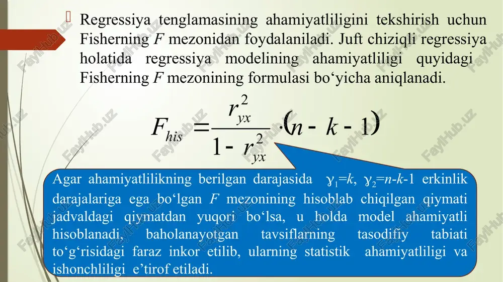 wpast va dwyuqori – mezonning quyi va yuqori chegaralari. salbiy avtokorrelyatsiya mavjud (minus ishoraga ega) bo'lsa, u holda mezon qiymatlari 2–4 orasida yotadi, demak, tekshirish uchun dw 4- dw qiymatlarini aniqlash kerak. gomoskedatlik va geteroskedatlikni aniqlash uchun testlar “eng kichik kvadratlar” usuli ekonometrik modellardagi parametrlarni baholashda qoldiqlar kvadratlari yig‘indisining minimumga intilishiga asoslanadi. shuning uchun regressiyaning qoldiq qiymatlarini ko'rib chiqish muhim ahmiyat kasb etadi. “eng kichik kvadratlarining” uchinchi taxmini gomoskedatlikka tegishli bo'lib, u har bir x uchun qoldiqning dispersiyasi bir xil bo'lishi ekanligini anglatadi. bu taxmin, masalan x ning katta qiymatlari uchun qoldiq dispersiyasini imkoni, huddi kichik qiymatlardagi kabi degan tasdiq bilan kelishiladi. gomoskedatlik sharti: agar yuqoridagi “eng kichik kvadratlar” usulining qo'llanish sharti bajarilmasa, bunda geteroskedatlik holati hosil bo'ladi. geteroskedatlik regressiya tenglamasining parametrlari samaradorligini pasayishiga ta'sir qilmoqda. geteroskedatlik holatlari: image1.wmf oleobject1.bin image2.wmf image3.wmf oleobject2.bin oleobject3.bin image4.wmf oleobject4.bin image5.wmf image6.wmf image7.wmf oleobject5.bin oleobject6.bin oleobject7.bin image8.wmf image9.wmf image10.wmf image11.wmf image12.wmf oleobject12.bin oleobject8.bin oleobject9.bin …