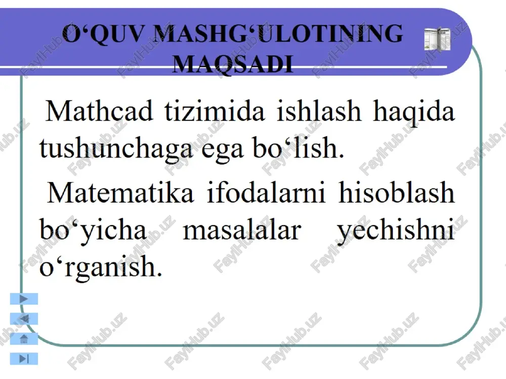 mathcadda matematik ifodalar va funkstyalar bilan ishlash - Page 4