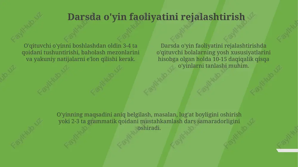 tarbiyachining oʻyin faoliyati mashgʻulotlarini tashkil etishdagi kompetentligi - Page 4