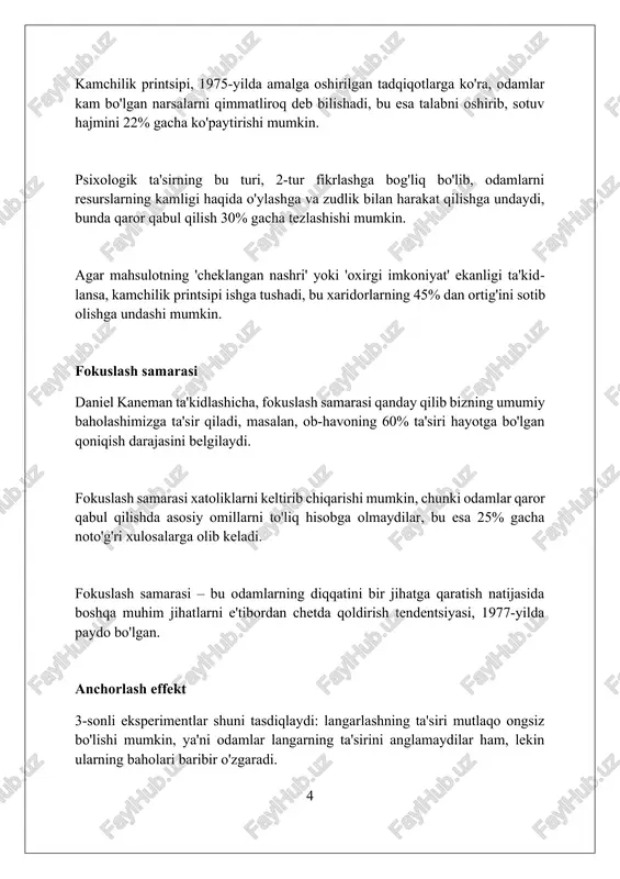 malar qayta ko'rib chiqiladi, tadqiqot natijalari va ularning amaliy ahamiyati 2-3 ta asosiy misollar orqali, shu jumladan, tasvirlanadi. xulosa ko'pincha taqdimotning so'nggi qismi bo'lib, unda asosiy argumentlar jamlanadi va auditoriya xotirasida 3-4 ta muhim fikrni mustahkamlab, esda qolarli taassurot qoldiradi. obro'ning kuchi 'obro'ning kuchi' – ijtimoiy ta'sirning bir turi bo'lib, bunda shaxsning maqomi, tajribasi yoki obro'si boshqalarning xatti-harakatlariga 15-25% ta'sir ko'rsatadi. 'obro'ning kuchi' eksperimentlarida, 70% hollarda odamlar obro'li shaxsning fikriga, hatto o'zlarining shaxsiy e'tiqodlariga zid bo'lsa ham, moslashadilar. psixologiyada 'obro'ning kuchi' ko'pincha 'milgram tajribasi' bilan bog'lanadi, unda 65% ishtirokchilar obro'li shaxsning buyrug'i bilan xavfli elektr toki urishlariga rozi bo'lishgan. psixologik ta'sirning axloqiy jihatlari psixologik ta'sirda halollik 100% muhim, chunki ma'lumotni buzish yoki yashirish ishonchsizlikka va munosabatlarning buzilishiga olib kelishi mumkin. rozilik axloqiy chegarani belgilaydi; shaxsga ta'sir qilishdan oldin, uning to'liq xabardorligi va ixtiyoriy roziligini olish 90% zarur. manipulyatsiya 0% qabul qilinishi kerak, chunki u odamlarni o'z manfaatlariga zid ravishda harakat …