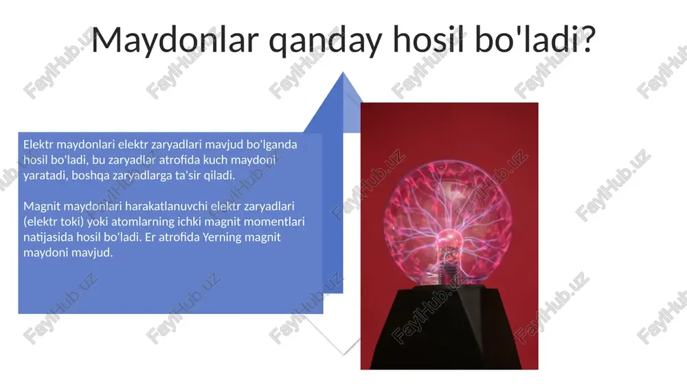 uqori chastotali elektromagnit maydonlar (radiochastota) qon aylanish tizimida issiqlik hosil qilishi mumkin, bu esa qon tomirlarining kengayishiga va yurakning zo'riqishiga olib kelishi mumkin (300 mgts dan yuqori chastotalarda). elektr maydonlar qon tomirlarini toraytirishi mumkin, bu esa qon bosimining oshishiga va yurak urish tezligining o'zgarishiga olib kelishi mumkin, ayniqsa 50 gts chastotada ta'sir etganda. hujayralar darajasidagi ta'sirlar yuqori chastotali elektromagnit maydonlar hujayra membranalarining o'tkazuvchanligini oshirishi mumkin, bu esa ionlarning (masalan, ca2+) hujayraga kirishini ko'paytiradi. elektromagnit maydonlar hujayra apoptozini (programmalashtirilgan hujayra o'limi) qo'zg'atishi mumkin, bu ayniqsa tez bo'linadigan hujayralarda (masalan, saraton hujayralarida) kuzatiladi. endokrin tizimiga ta'siri uzoq muddatli ta'sir ostida, elektromagnit maydonlar buyrak usti bezlarini rag'batlantirishi mumkin, kortizol ishlab chiqarishni oshirib, stress reaksiyasini kuchaytiradi. ba'zi tadqiqotlar shuni ko'rsatadiki, mobil telefonlar va boshqa qurilmalarning elektromagnit nurlanishi melatonin gormonining ishlab chiqarilishini kamaytirishi mumkin, uyqu buzilishiga olib keladi. e'tiboringiz uchun rahmat image5.jpg image6.jpg image7.jpg image8.jpg image9.jpg image10.jpg image11.jpg image12.jpg image13.jpg image14.jpg image15.jpg image16.jpg image17.jpg image18.jpg …