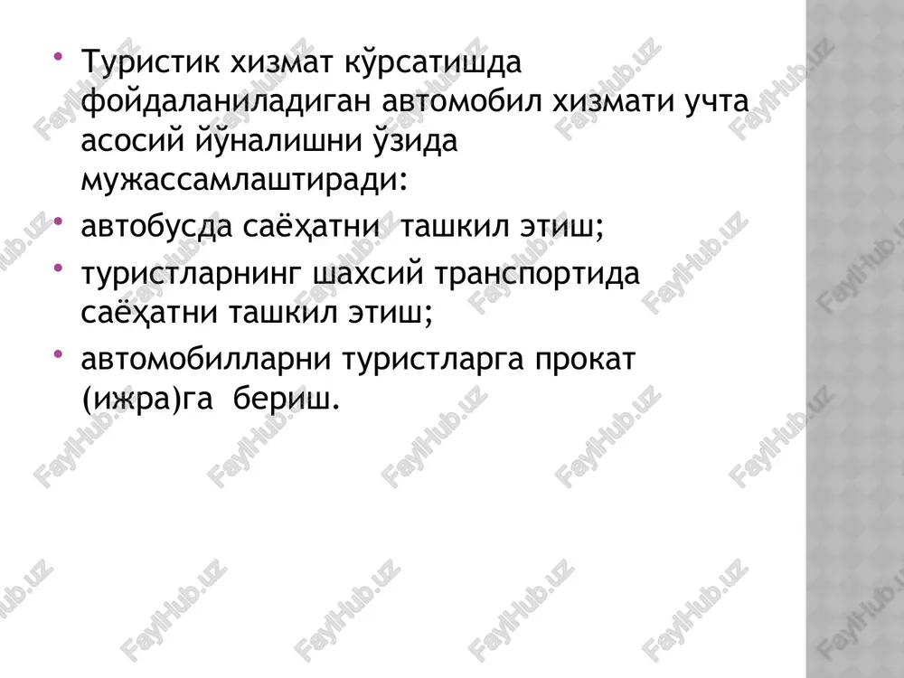 turizmda transport xizmatlari - Page 4