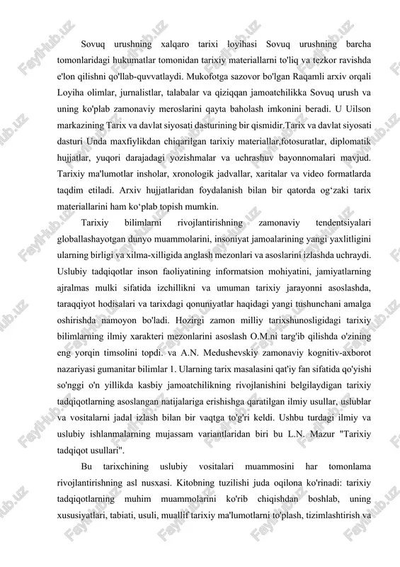 fan sifatida qo'yishi so'nggi o'n yillikda kasbiy jamoatchilikning rivojlanishini belgilaydigan tarixiy tadqiqotlarning asoslangan natijalariga erishishga qaratilgan ilmiy usullar, uslublar va vositalarni jadal izlash bilan bir vaqtga to'g'ri keldi. ushbu turdagi ilmiy va uslubiy ishlanmalarning mujassam variantlaridan biri bu l.n. mazur "tarixiy tadqiqot usullari". bu tarixchining uslubiy vositalari muammosini har tomonlama rivojlantirishning asl nusxasi. kitobning tuzilishi juda oqilona ko'rinadi: tarixiy tadqiqotlarning muhim muammolarini ko'rib chiqishdan boshlab, uning xususiyatlari, tabiati, usuli, muallif tarixiy ma'lumotlarni to'plash, tizimlashtirish va keyin tahlil qilish usullari va usullarini ochib berishga kirishadi, bu usullarning tarixiy tadqiqotlarning har xil turlari va bosqichlarining sifat xususiyatlari bilan bog'liqligini ko'rsatib beradi. muallif o'z ishida rus tarixiy manbashunoslik va metodika maktablarining yutuqlarini, birinchi navbatda, biz ko'rib turganimizdek, akademik i.d. kovalchenko, tarixiy manbalardan, birinchi navbatda ommaviy manbalardan ma'lumotlarni olish, qayta ishlash va tahlil qilish muammolariga o'ziga xos e'tibor bilan. mazur ijodida uslub nazariyasi va tarixdagi ilmiy metodlar muammosining rivojlanishi muhim o'rin tutadi. muallif uni …