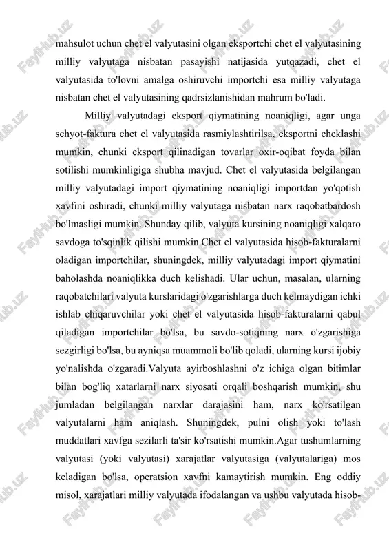 joylashgan kompaniyaning aqshda sho'ba korxonasi bo'lsa, unda uning qiymati aqsh dollarida ko'rsatilgan aktivlari mavjud. agar buyuk britaniyada joylashgan kompaniyada ushbu aktivlarning qiymatini qoplash uchun etarli aqsh dollari majburiyatlari bo'lmasa, unda kompaniya xavf ostida. aqsh dollarining funt sterlingga nisbatan qadrsizlanishi sho'ba korxona aktivlari qiymatining balans bahosining pasayishiga olib keladi, chunki bosh kompaniyaning balansi funt sterlingda ifodalanadi. xuddi shunday, chet el valyutasida sof majburiyatlarga ega bo'lgan kompaniya, agar ushbu valyuta kursi ko'tarilsa, xavf ostida bo'ladi.agar kompaniya tarjima xavfi unchalik muhim emas deb hisoblasa, unda bunday xavfni himoya qilishning hojati yo'q. ushbu nuqtai nazarni qo'llab-quvvatlash uchun aytishimiz mumkinki, balans hisobotida aktivlar va passivlarning o'zgarishini asosiy valyutada baholashda aks ettirish shunchaki muhim ahamiyatga ega bo'lmagan buxgalteriya protsedurasidir. aqsh sho "ba korxonasi aktivlarining funt sterlingda ifodalangan qiymati aqsh dollarining funt sterlinggacha bo'lgan kursi harakati bilan bir qatorda o'zgarib turishi sho" ba korxonaning asosiy faoliyati yoki rentabelligiga (aqsh dollarida) hech qanday ta'sir ko'rsatmasligi mumkin. shuning uchun …