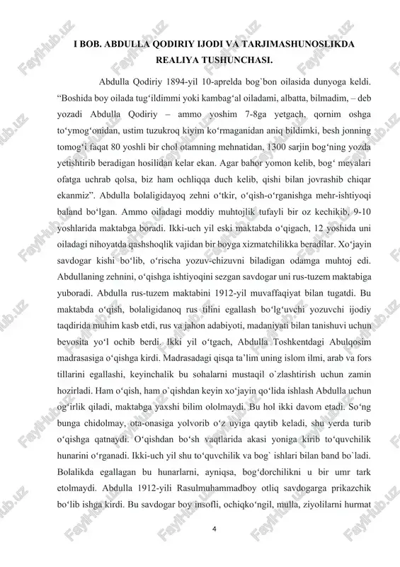imon keltirdim. 1913-yilda oʻzbekcha “sadoyi turkiston”, “samarqand”, “oyna” gazetalari chiqa boshlagʻoch, menda shularga gap yozib yurish fikri uygʻondi”. “sadoyi turkiston” gazetasining 1914-yil 1-aprel sonida “yangi masjid va maktab” sarlavhali xabari bosilgan. bu xabar ostiga abdulla qodiriy deb imzo chekilgan. shu tarzda matbuotda abdulla qodiriy nomi paydo boʻldi. oradan koʻp oʻtmay shu nom ostida “millatimga”, “ahvolimiz” she’rlari, “baxtsiz kuyov” dramasi, “juvonboz” hikoyasi chiqdi. bu asarlar qodiriyning ijodidagi dastlabki izlanishlar boʻlib, ular oʻsha davrning taraqqiyparvar harakati – jadidchilik gʻoyalari bilan sugʻorilgan, jadid adabiyoti ta’siri ostida yozilgan edi. bu asarlarda qodiriy qoloq odatlarni tanqid ostiga oladi, xalqni o`zligini anglashga, yangilikka da’vat etadi. yozuvchining “juvonboz” asari bevosita behbudiyning “padarkush” dramasiga taqlid qilib yozilgan. hikoyada oʻqishni tashlab buzuq, shaltoq yoʻllarga kirib ketgan boyvachcha otasining mol-mulkini sovuradi, sindiradi; ota-onani dogʻda qoldirib, oxiri jinoyatga qoʻl uradi, qamaladi. “baxtsiz kuyov” da esa muallif qoloq odatlardan biri – hashamatli toʻy ortiqcha sarf-xarajatlar va ularning koʻngilsiz oqibatlari masalasini koʻtaradi. amakisining …