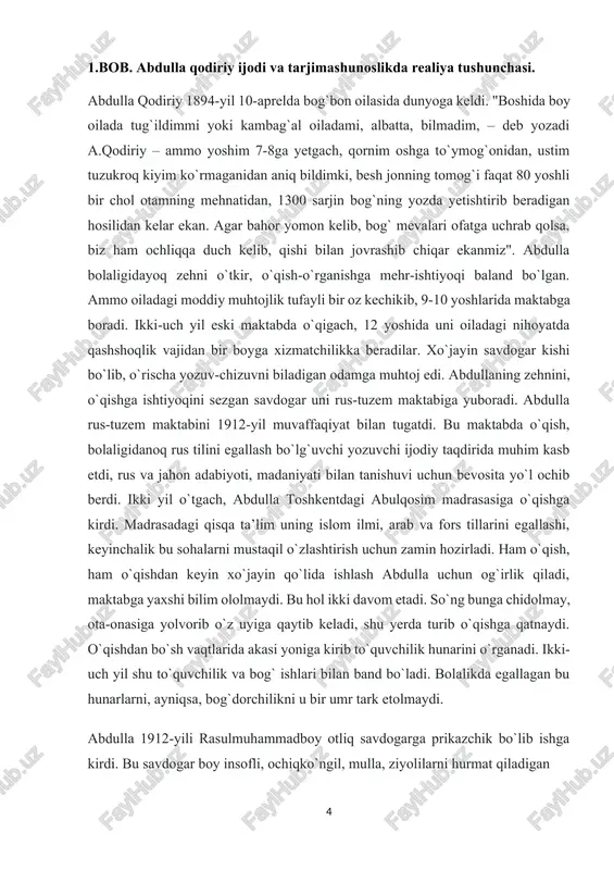 ik vajidan bir boyga xizmatchilikka beradilar. xo`jayin savdogar kishi bo`lib, o`rischa yozuv-chizuvni biladigan odamga muhtoj edi. abdullaning zehnini, o`qishga ishtiyoqini sezgan savdogar uni rus-tuzem maktabiga yuboradi. abdulla rus-tuzem maktabini 1912-yil muvaffaqiyat bilan tugatdi. bu maktabda o`qish, bolaligidanoq rus tilini egallash bo`lg`uvchi yozuvchi ijodiy taqdirida muhim kasb etdi, rus va jahon adabiyoti, madaniyati bilan tanishuvi uchun bevosita yo`l ochib berdi. ikki yil o`tgach, abdulla toshkentdagi abulqosim madrasasiga o`qishga kirdi. madrasadagi qisqa ta’lim uning islom ilmi, arab va fors tillarini egallashi, keyinchalik bu sohalarni mustaqil o`zlashtirish uchun zamin hozirladi. ham o`qish, ham o`qishdan keyin xo`jayin qo`lida ishlash abdulla uchun og`irlik qiladi, maktabga yaxshi bilim ololmaydi. bu hol ikki davom etadi. so`ng bunga chidolmay, ota-onasiga yolvorib o`z uyiga qaytib keladi, shu yerda turib o`qishga qatnaydi. o`qishdan bo`sh vaqtlarida akasi yoniga kirib to`quvchilik hunarini o`rganadi. ikki-uch yil shu to`quvchilik va bog` ishlari bilan band bo`ladi. bolalikda egallagan bu hunarlarni, ayniqsa, bog`dorchilikni u bir umr …