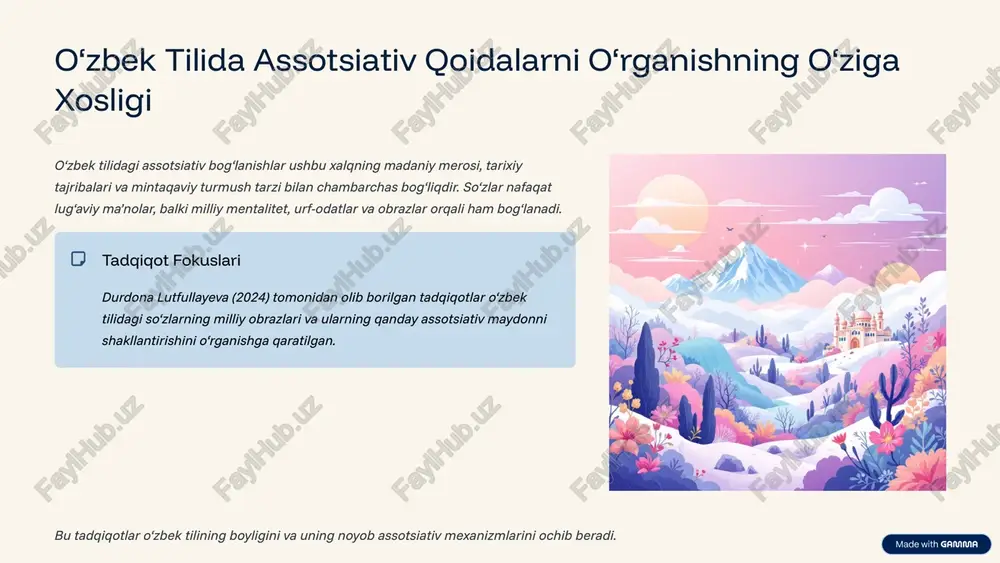 orqali bizning dunyoqarashimizni qanday shakllantirishini ko'rsatib, til va tafakkur o'rtasida mustahkam ko'prik vazifasini o'taydi. 10 image1.png image2.png image3.png image4.png image5.png image6.png image7.png image8.png image9.png image10.png image11.png image12.png image13.png image14.png image15.png image16.png image17.png image18.png image19.png image20.png image21.png image22.png image23.png image24.png