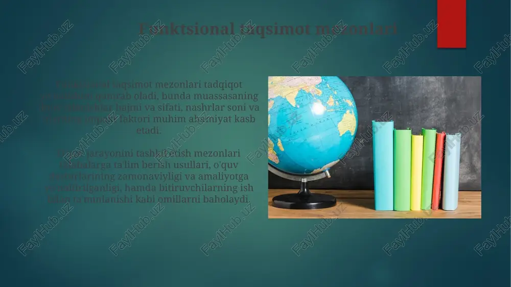 idir, lekin innovatsiyalar susayishi mumkin. afzalliklaridan biri - 5-15 ta turli sohalar uchun kadrlar tayyorlash, talabalarga 80 dan ortiq mutaxassislikni tanlash imkoniyatini beradi va bitiruvchilarning bandligini oshiradi. universitetlar o'zbekistonda universitetlar oliy va o'rta maxsus ta'lim vazirligi tomonidan tartibga solinadi, ular ta'lim standartlariga rioya etilishini va kamida 70% professor-o'qituvchilarning ilmiy darajasi borligini ta'minlaydi. universitetlar tarkibida ilmiy-tadqiqot institutlari, laboratoriyalar va boshqa tuzilmalar bo’lishi mumkin, ularning umumiy soni o’quv jarayonining sifatini oshirish uchun kamida 3 tani tashkil etadi. akademiyalar akademiyalar ilmiy-tadqiqot va ilmiy-pedagogik faoliyat bilan shug‘ullanuvchi oliy ta’lim muassasalari hisoblanadi, ularning asosiy vazifasi 5.0 fan doktori tayyorlashdan iborat. o‘zbekistonda 14 ta akademiya mavjud bo‘lib, ularning har biri muayyan sohada (masalan, tibbiyot, qishloq xo‘jaligi) fundamental va amaliy tadqiqotlar olib boradi. e'tiboringiz uchun rahmat image7.jpg image8.jpg image9.jpg image10.jpg image11.jpg image12.jpg image13.jpg image14.jpg image15.jpg image16.jpg image17.jpg image18.jpg image19.jpg image20.jpg image21.jpg image22.jpg image23.jpg image1.png image2.png image3.png image4.png