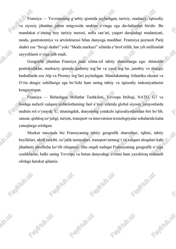britaniyaning jami aholisining 57 120 000 kishisi shharda yashaydi. ii-guruh uchun: 1.amaliy ish: buyuk britaniya jami aholisi 67 200 000 kishi jami aholining 85 % angliyada yashaydi, buyuk britaniyaning jami aholi sonining nechi kishisi angliyada yashashini aniqlang ? yechimi: 100% ― 67 200 000 85 ― x% (85% • 67 200 000):100 =5 712 000 000:100=57 120 000 kishi javob: angliyada buyuk britaniya jami aholisining 57 120 000 kishi aholisi yashaydi. 2.amaliy ish:buyuk britaniya jami 67 200 000 ( 2020-yilgi ma’lumot) aholisining 3 m shimoliy irlandiyada to’g’ri kelsa bu jami aholining qaychasini tashkil etadi? yechimi: 100% ― 67 200 000 3%―x ( 3 % • 67 200 000) : 100 %= 201 600 000 : 100 %= 2 016 000 kishi javob: shimoliy irlandiyada buyuk britaniya jami aholisining 2 016 000 nafar kishi istiqomat qiladi. 3-savol:guruhlar uchun tezkor savollarga tezkor javob. har bir guruhga 5 tadan savol beriladi: i-guruh uchun: …