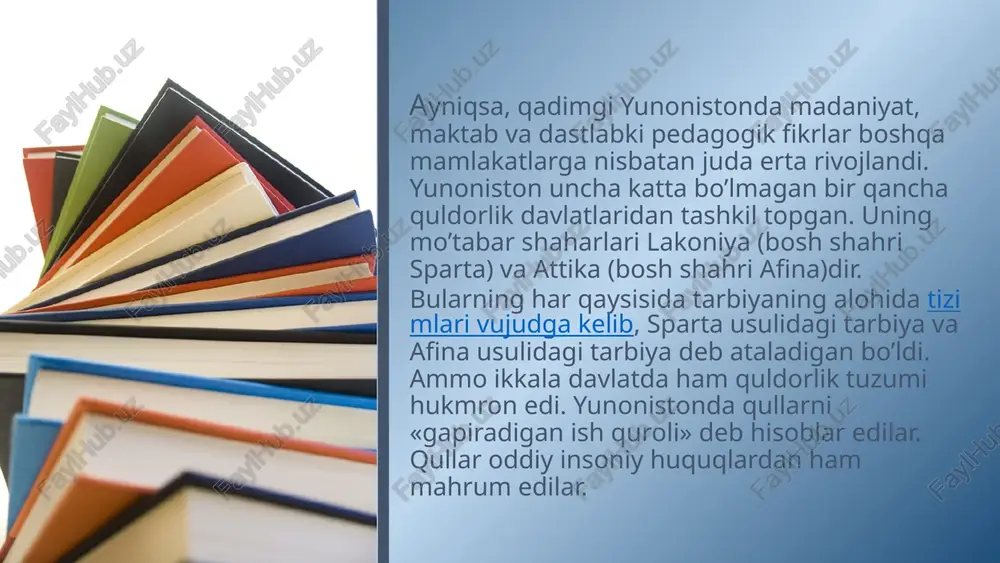 edi. bu fakultet o’rta maktab vazifasini bajarardi. bu fakultetda 6—7 yil o’qib, «san’at magistri» darajasini olar edi. shundan so’ng ular asosiy uch fakultetdan birida: ilohiyot, meditsina yoki yuridik fakultetida o’qishni davom ettirish imkonyatiga ega bo’lar edi. bu faultetlarda o’qish muddati 5—6 yil bo’lib, uni tamomlaganlar doktor, yoki olim unvonini olar edi. 11 o’rta asr universitetlari cherkov nazorati ostida ishlaganliklari oqibatida sxolistika ruhidagi maktabga aylanib qolgan edilar. bunda atrof-tevarakda real fakt va hodisalarni o’rganish bilan emas, balki cherkov ruhoniylari tomonidan ma’qullangan va tavsiya qilingan kitoblarni yodlab olish bilan shug’ullanardilar. shu sababdan bunda o’qish quruq qiroatxonlikdan iborat bo’lib qoldi. universitetlarda o’qitish metodlari leksiya, cherkov tomonidan tasdiqlangan darslik va asarlarni yodlash va disput (munozara)lardan iborat edi. universitetlarda o’qish faqat lotin tilida olib borilar edi. universitet ta’limining va undagi metodlarning sxolastik mazmunidan qat’i nazar, o’rta asr universitetlari yevropa madaniyatining rivojlanishida katta rol o’ynaydi. ular ma’rifat tarqatish va o’sha davrdagi ma’lumotli kishilarni yetishtirishda katta xizmat …