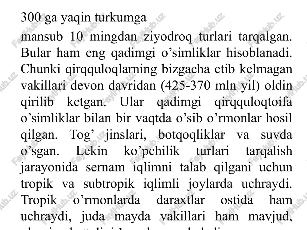 leduyushey differentsiatsii nijney i verxney listovix poverxnostey. listya nekotorix gimenofillovix imeyut razmeri vsego 3–4 mm, v to vremya kak u tsiateynix ix dlina sostavlyaet 5–6 m (vyushiesya listya ligodiuma dostigayut 30 m). na nijney storone lista sozrevayut sporofilli, inogda sobrannie v gruppi – sorusi. u nekotorix paporotnikov listya ili ix otdelnie fragmenti differentsirovani na zelyonie i sporonosnie. spori popadayut na zemlyu i prorastayut v oboepolie gametofiti (zarostki). eto nejnie nedolgovechnie plastinki serdtsevidnoy formi diametrom okolo 1 sm s rasseyannimi na poverxnosti polovimi organami – anteridiyami i arxegoniyami, v kotorix sozrevayut gameti. zarostok ukorenyaetsya odnokletochnimi rizoidami i sposoben k fotosintezu. gameti voznikayut putyom mitoza iz materinskix kletok. arxegonii videlyayut ximicheskie veshestva (naprimer, yablochnuyu kislotu), «privlekayushie» spermatozoidi (xemotaksis). oplodotvorenie obichno perekryostnoe. mnogojgutikovie spermatozoidi iz anteridiya s kapelnojidkoy vodoy popadayut v arxegonii; odin iz nix oplodotvoryaet yaytsekletku, v rezultate chego obrazuetsya zigota. zigota intensivno delitsya, prorastaya pryamo v arxegonii v noviy sporofit; zarostok …