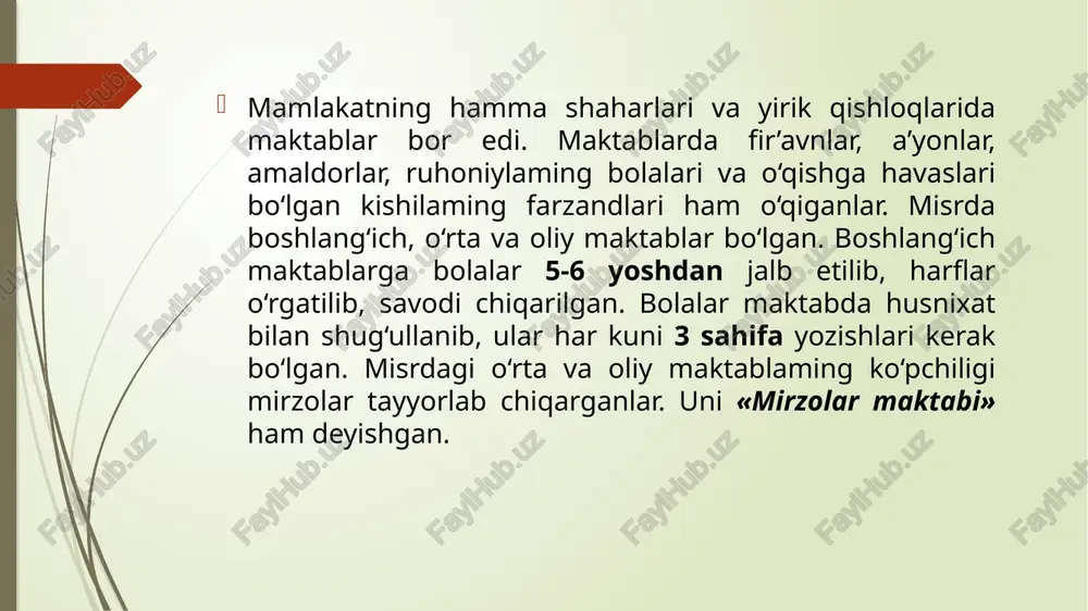 etilgan maktab qonunlari" (1653) "hislar vositasida idrok qilinadigan narsalar tasviri" (1658) ……..v.h yan amos komenskiy tomonidan fan o'qitish san'atining 9 qoidasi: 1. bilishi kerak bo'lgan hamma narsani o'rgatish kerak. 2. siz o'rgatgan hamma narsa talabalarga haqiqatda mavjud bo'lgan va ma'lum foyda keltiradigan narsa sifatida taqdim etilishi kerak. 3. siz o'rgatadigan hamma narsa aylanma tarzda emas, balki to'g'ridan-to'g'ri o'qitilishi kerak. 4. siz o'rgatgan hamma narsa qanday bo'lsa va sodir bo'layotganidek, ya'ni sabab-oqibat munosabatlarini o'rganish orqali o'rgatish kerak. 5. o'rganilishi kerak bo'lgan hamma narsa avvalo taklif qilinsin umumiy ko'rinish va keyin parcha-parcha. 6. narsaning qismlari boshqa qismlar bilan bo‘lgan tartibi, mavqei va aloqadorligini hisobga olgan holda hamma narsani, hatto eng ahamiyatlisini ham birortasini ham o‘tkazib yubormasdan ko‘rib chiqishi kerak. 7. hamma narsani ketma-ket o'rganish, har qanday vaqtda diqqatni faqat bitta narsaga qaratish kerak. 8. har bir mavzu tushunilgunga qadar to'xtatilishi kerak. 9. har bir narsani tushunish aniq bo'lishi uchun narsalar orasidagi farqlarni …