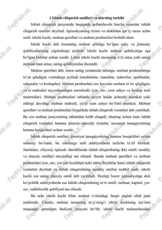 yot nazariyasi kitoblarida ham aytiladi. lekin amerika va evropa mamlakatlaridan kirib kelgan «ekonomiks» darsliklari va boshqa ayrim adabiyotlarda kapitalni hamma ishlab chiqarish va xizmat ko‘rsatish sohalarida qo‘llaniladigan moddiy vositalardan, ya’ni hamma turdagi mashinalar, asbob-uskunalar, inshootlar, zavod-fabrikalar, omborlar, transport vositalari va boshqa shu kabilardan iborat deb ko‘rsatadi, unga pul va tovami kiritmaydi. bundan ko‘rinib turibdiki, ayrim iqtisodchilar kapitalistik iqtisodiy tuzumning sotsial mohiyatini ochish uchun masalaga bir tomonlama qarab, ishlab chiqarish omillarining qiymatiga e’tibomi kuchaytirgan. g‘arbdagi kasbdoshlarimizning ayrimlari ham kapitalni bir tomonlama, ya’ni uning qiymat tarafini e’tiborga olgan bo‘lsa, boshqalari esa iqtisodiy tushunchalaming tarixiyligini e’tibordan chetda qoldirib, uning moddiy ob’yektini, narsa va hodisalaming ashyoviy tomonini ko‘rsatadilar, shuning uchun ular kapitalni doimiy, o‘zgarmas tushuncha deb, ishlab chiqarish vositalarini kapital deb ataydilar. biz bu ikki xil tushunchani bir tanganing ikki tomoni, bir tushunchaning, ya’ni kapital tushunchasining ikki tomoni: uning bir tomoni moddiy va ashyoviy ko‘rinishi, ikkinchi tomoni esa uning qiymat ko‘rinishi ekanligini e’tiborga olamiz …