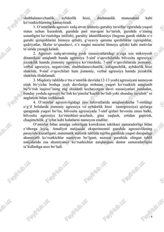 liyatini shakllantirish. vazifalar: • “mojaro” va “mojaroli vaziyat” tushunchalarini aniqlang. • konfliktning jamiyatdagi vazifalari va uning tuzilishini ko‘rib chiqing. • mojarolarning oldini olish qoidalarini ko‘rib chiqing. • talabaning o‘z-o‘zini tahlili “konfliktli vaziyatda o‘z xatti-harakatlarini baholash”. dars davomiyligi: 45 daqiqa № trening mazmuni davomiyligi oʻquv vositalari mashq maqsadi 1-sessiya. kirish qismi 1. nizolar va ularni hal qilish usullari. 10 daq. barcha ishtirokchilarga qogʻoz-ruchka. ziddiyatli kompetensiyani va tolerant xulq-atvor qobiliyatini shakllantirish. 2. bilimlarni aktuallashtirish va maqsad va vazifalarni belgilash. 10 daq. stolchalar aylana shaklda tashkil etiladi zamonaviy jamiyatning dolzarb muammolaridan biri konstruktiv hamkorlik va o‘zaro hamkorlik. 3. “oyna” mashqi. 5 daq. savol – javoblar ideal “men” tushunchasini shakllantirish. 2-sessiya. asosiy qism 4. mojarolarning oldini olish qoidalari: 10 daq. tarqatma savollar qoidalar bilan tanishtirish. 3-sessiya. xulosa qismi 5. qayta qloqa 5 daq. suhbat. kunning sarhisobini qilish jami: 45 daqiqa. zamonaviy jamiyatning dolzarb muammolaridan biri konstruktiv hamkorlik va o‘zaro hamkorlik muammosidir. hozirgi vaqtda mantiq …