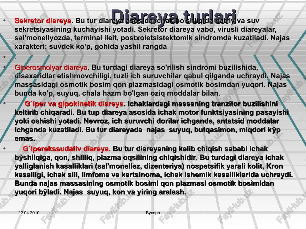 i ta`siri- gripp a va v ning viruslariga,urvi ning asosiy kuzgatuvchilariga,retroviruslarga aktiv ta`sir ko'rsatadi(leneva.i.a) " interferon ishlab chikarishga ta`siri-endogen interferon arbidol ta`sirida 24 soatdan so'ng ishlab chi?ariladi (nikolaeva i.n. 2000, sel'kova e.p. 2001) " antioksidant aktivligi- perikisli birikmalar uchun o'ziga xos "?al?on" bulib,viruslar ta`sirida buzilgan antioksidant sistemasini tiklaydi. " fagotsitozga ta`siri-makrofaglarning asosiy funktsiyasi fagotsitozni aktivlashtirib bakteriyalarga ?arshi ?imoyani kuchaytiradi. (sel'kova e.p., semenenko t.a.2001) 15 avgust 2010 yil * buxoro buxoro virusli diareyalarda qo`llaniladigan virusga qarshi dorilar arbidol -virus kobigi bilan xujayra endosom membranalari bilan birikish jarayonini bloklab,viruslar ko'payishini to`xtatadi. dorini qabul qilish tartibi: 2-6 yoshgacha - 0,05 g, 6 -12 yoshgacha - 0,1 g 12 yoshdan yuqori: 0,2 g dan sutkasiga 4 mahal 5 kun davomida per os buyuriladi. 15 avgust 2010 yil * buxoro buxoro virusli gastroenteritda arbidolni qo`llashga kursatma kasallikning boshlan?ich davrida o`rtacha og`irlikda va ogir turida aralash virusli infektsiyalarda qusish va diareya kuchli ifodalanganda yuqori nafas yo'llarida …