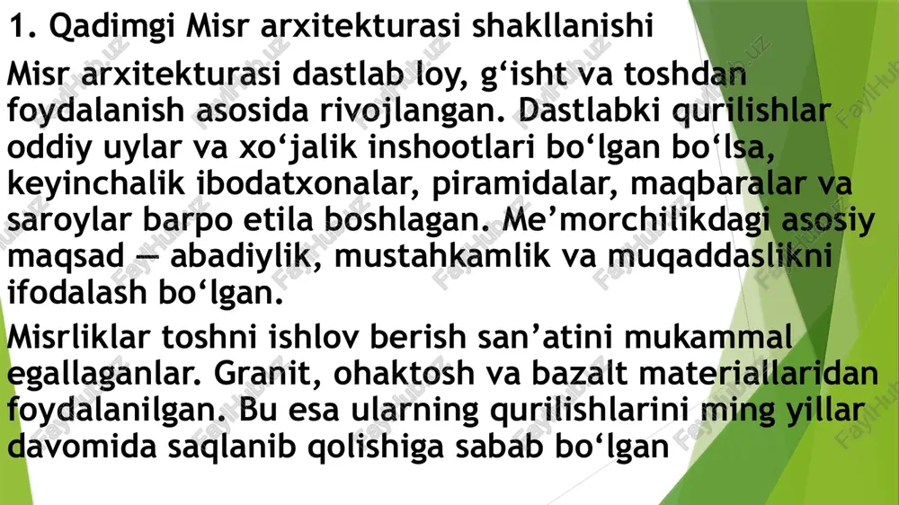 qadimgi misr arxitekturasi va shahar so‘zlik majmuasi - Page 4