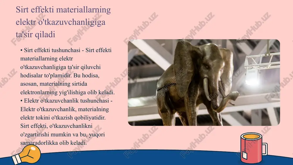 lar va stomatologiyada qo'llaniladi. misol, sensörlar va qoplamalar samaradorligini oshirish uchun bu effektdan foydalaniladi. • yakuniy fikrlar - sirt effekti ko'p qatlamli materiallar dizaynida muhim rol o'ynaydi. bu effekt yordamida materiallarning ishlash xususiyatlarini yanada takomillashtirish mumkin. sirt effekti energiya yo'qotishiga olib kelishi mumkin • sirt effekti - sirt effekti material yuzasidagi fizikaviy hodisalar natijasida paydo bo'ladi. bu hodisalarda sirtning tuzilishi va xususiyatlari muhim ahamiyatga ega. yuzalardagi noqulayliklar energiya yo'qotishiga olib kelishi mumkin. • energiyani yo'qotish jarayoni - sirt effekti energiya yo'qotishining bir qismi sifatida ko'rsatiladi. energiyaning o'zgarishi tizimlarda harorat va bosim bilan bog'liqdir. bunday yo'qotishlar mexanik va termal energiyalarni o'z ichiga oladi. sirt effekti elektromagnit maydonlarning kuchlanishiga ta'sir qiladi • sirt effekti - sirt effekti elektromagnit maydonlarida kuchlanishni o'zgartiradi. bu hodisa maydonning qisqa masofalarda yuqori kuchlanishga olib kelishi mumkin. sirt effekti nanotexnologiyalarda muhim rol o'ynaydi. • kuchlanish va maydonlar - elektromagnit maydonlar kuchlanish darajasi bilan o'zaro bog'liqdir. sirt effekti maydonning …