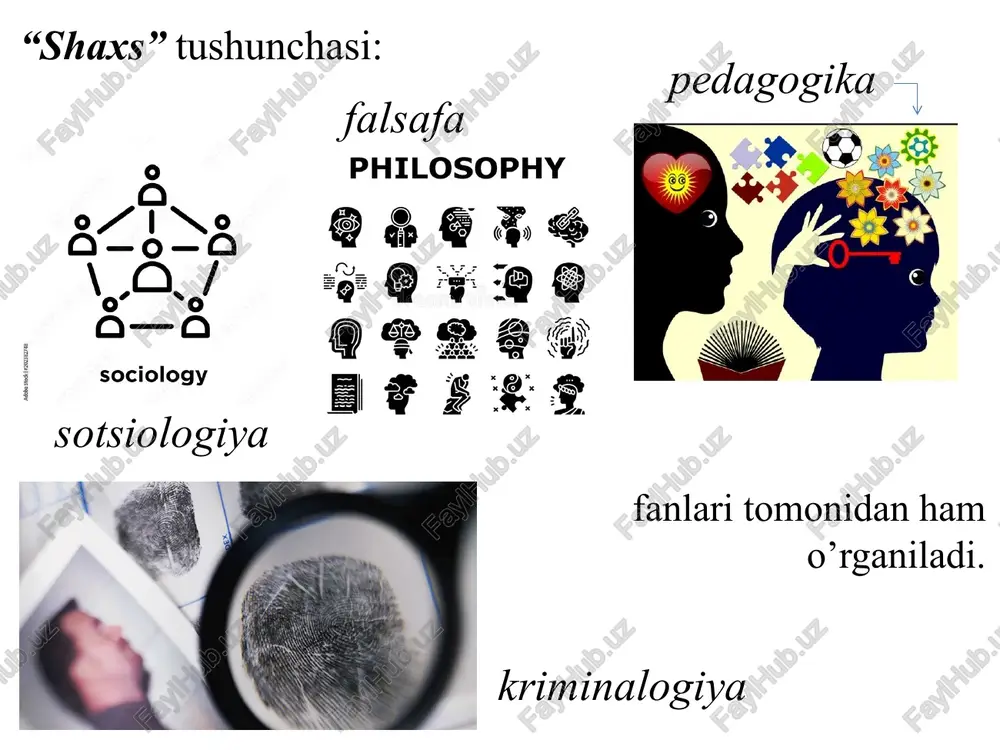 b ko’nglini qila olsang shod, yaxshidir yer yuzin qilgandan obod. lutfingla bir dilni qul qila olsang, afzaldir yuz qulni qilgandan ozod. umar xayyom rus psixologiyasidagi eng mashhur shaxs nazariyasi l.vygotskiyning tadqiqotlari, l.bojovich va a.leontevning ilmiy tadqiqotlar bilan bog'liq psixolog l.bojovich taklif etgan kontseptsiya erta yoshlikdan yoshlik davriga qadar shaxsiy shakllanish davrini qamrab oladi. bojovich shaxsni ta'riflash uchun shaxslarning ichki xususiyatlarini va xususiyatlarini tavsiflovchi tushunchalarni ishlatadi. u kishi insonning aql-idrok muayyan rivojlanish darajasiga erishganiga ishongan, u o'zining "odamini" boshqa odamlardan farq qiladigan va "men" tushunchasida namoyon bo'ladigan bo'linma sifatida his qilish qobiliyatiga ega. boshqacha qilib aytganda, aqliy jarayonlarni shakllantirishning bunday darajasida, inson atrofdagi haqiqatni ongli ravishda ta'sir qilishi, o'zgartirishi va o'zi o'zgarishi mumkin. xx asr mobaynida shaxsni tushuntirish uchun nazariyalar gumanistik topologik psixoanalitik gumanistik qarash insonparvarlik trendining tarafdorlari inson tabiatini yaxshi yoki neytral deb hisoblashgan. rojers, maslov - shaxsiy faoliyatning asosiy harakatlantiruvchi kuchi: o'z-o'zini anglash o'zlarining tug'ma salohiyatlarini amalga oshirishga bo'lgan …