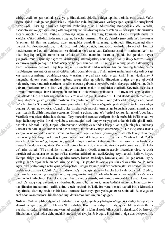 qismlarida, ayniqsa hindistonning shimoli-g'arbiy mintaqasida asosiy oziq-ovqat mahsulotini tashkil qiladi. hosil qishki ekin bo‘lib, yaxshi o‘sishi uchun past harorat talab qilinsa-da, mamlakatda tuproq unumdorligi yuqori bo‘lganligi uchun respublikamizning aksariyat hududlarida yil davomida hosil yetishtiriladi. bug'doy etishtirish uchun eng yaxshi tuproq unumdor qumli tuproq bo'ladi, u loyli tuzilishga ega.. hosilning optimal o'sishi uchun dehqonlar tekis hududlarni afzal ko'rishadi. dehqonchilik usullarining rivojlanishi tufayli bug'doy o'rim-yig'imi yuqori darajada mexanizatsiyalashgan va kamroq inson mehnatini talab qilishi mumkin. yuqori sifatli moʻl bugʻdoy yetishtiruvchi yirik shtatlar uttar-pradesh, haryana va panjobdir hisoblanadi. dag'al don yoki tariqlar qisqa muddatlarda, ayniqsa issiq havoda o'sishi bilan mashhur. bu ekinlar xarif ekinlari sifatida ham tanilgan va oziq-ovqat va em-xashak sifatida ishlatiladi. mamlakatda keng tarqalgan muhim tariq ekinlari - jovar, ragi, bajra va boshqalar hisoblanadi. afsuski, hindistonda so'nggi yillarda ushbu ekinlarni etishtirish uchun mas'ul bo'lgan hududlar unumdorligi pasayib bormoqda. dagʻal donli ekinlar ham, tariqlar ham yuqori haroratli hududlarda yetishtiriladi va odatda “quruq …