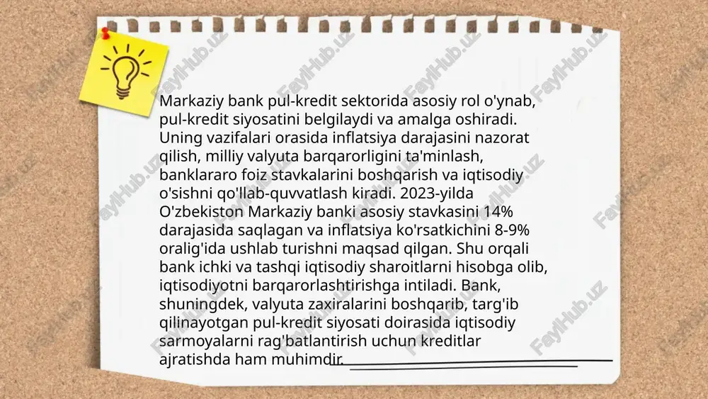 i qo'llab-quvvatlashda muhim rol o'ynaydi. pul-kredit sektorining iqtisodiy tahlili joʻrayev temurbek 22.1-guruh e'tiboringiz uchun raxmat! image1.jpg image2.png image3.jpg image4.jpg image5.jpg image6.png image7.jpg /docprops/thumbnail.jpeg