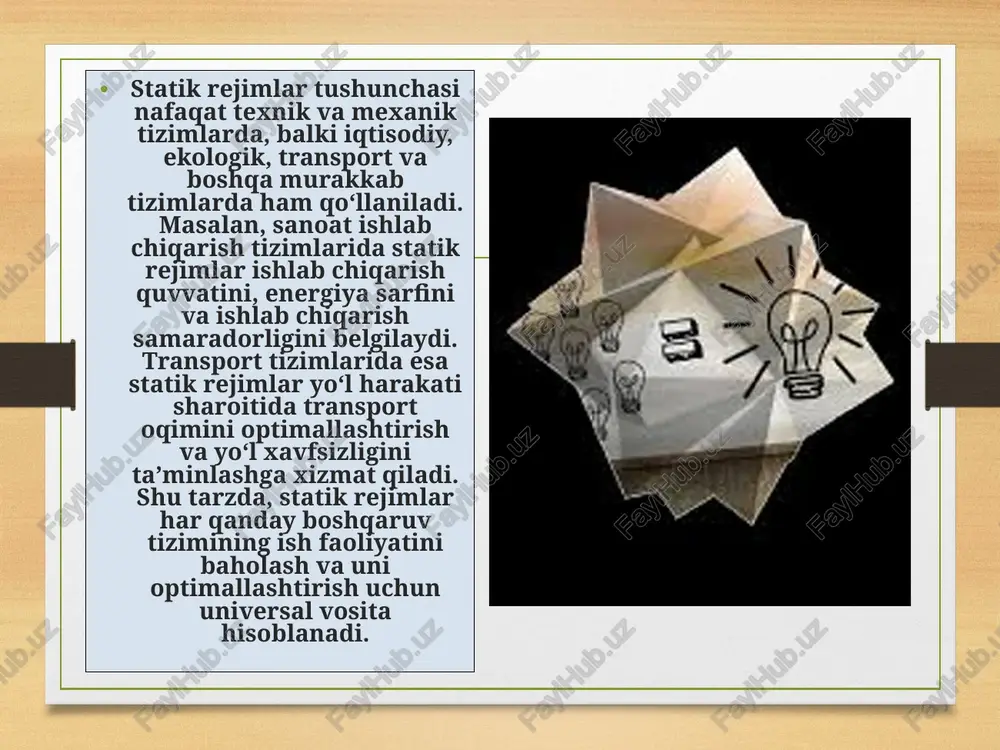 akkab tizimlar, boshqaruv obyektlari va optimallashtiriladigan jarayonlarda optimal yechimni topish jarayonida ham markaziy o‘rin tutadi. optimallashtirish nazariyasi esa ekstremum tushunchasini amaliyotga tatbiq etish bilan bog‘liq bo‘lib, maqsadli funksiyani maksimal yoki minimal darajaga chiqarishga qaratilgan metodlarni o‘rganadi. maqsadli funksiya — bu tizimning samaradorligi, foydali ish, resurslar sarfi yoki boshqa parametrlarni ifodalovchi matematik funksiya bo‘lib, u optimallashtirish jarayonida maksimal darajaga yetkazilishi yoki minimal darajada kamaytirilishi kerak. shu sababli, ekstremum va optimallashtirish tushunchalari bir-birini to‘ldiradi va tizimlarning optimal ishlashini ta’minlash uchun muhimdir. ekstremum tushunchasi ikki turga bo‘linadi lokal va global ekstremum. lokal ekstremum — bu funksiya ma’lum bir nuqtada boshqa qo‘shni nuqtalarga nisbatan maksimal yoki minimal qiymatga ega bo‘lgan holatdir. global ekstremum esa butun aniqlangan oraliqda funksiya eng katta yoki eng kichik qiymatga ega bo‘lgan nuqtani bildiradi. masalan, ishlab chiqarish jarayonida resurslarni taqsimlashda lokal ekstremumlar qisqa muddatli optimal yechimlarni ko‘rsatishi mumkin, ammo global ekstremum tizimning umumiy maksimal samaradorligini ta’minlaydi. shu sababli optimallashtirish jarayonida …
