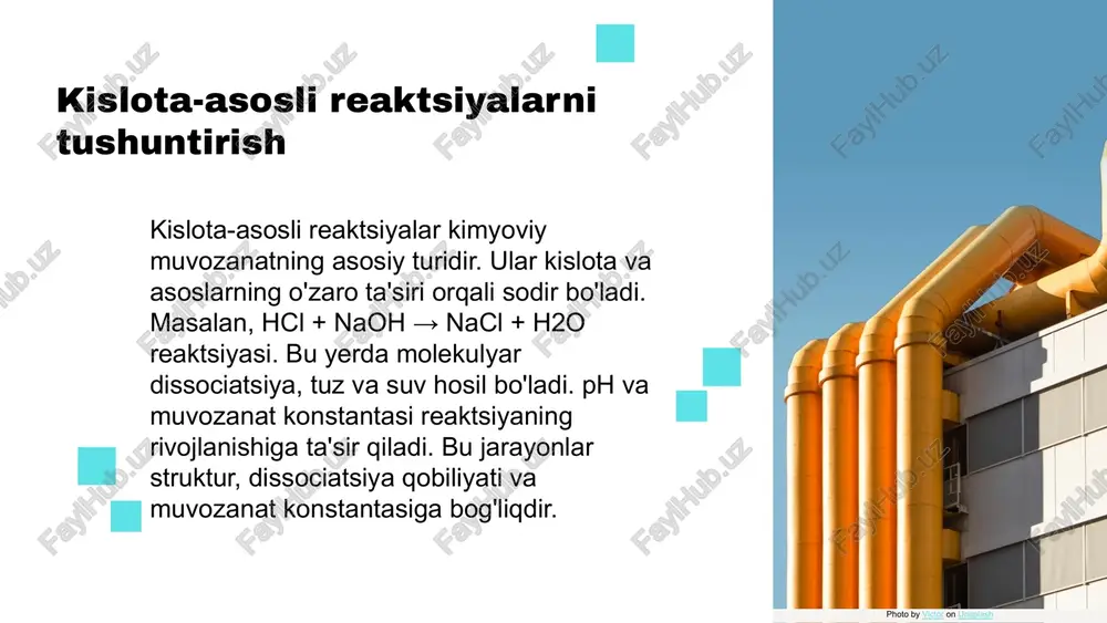 yatlari tahdidlari s w o t katalizatorlar va muvozanat katalizatorlar kimyoviy muvozanatga ta'sir qilmaydi, reaktsiya tezligini oshiradi, lekin muvozanat holatini o'zgartirmaydi. u reaktsiyalarni tezlashtirish uchun muvozanatga kirib, molekulalarni tezroq ajratadi. le chatelier printsipi bo'yicha, katalizatorlar muvozanatni o'zgartirmaydi, lekin reaktsiya tezligini oshiradi. bu muvozanatga erishish vaqtini qisqartiradi. katalizatorlar muvozanatga ta'sir qilmaydi, lekin reaktsiya tezligini oshiradi. natijada, muvozanatga erishish uchun vaqt kamayadi, bu sanoat va laboratoriya jarayonlarida muhimdir. katalizatorlar va sanoat sanoatda katalizatorlar muhim rol o'ynaydi, masalan, neftni qayta ishlash va kimyo sanoatida. ular jarayonlarni tezlashtiradi va samaradorlikni oshiradi. katalizatorlar yordamida ishlab chiqarish xarajatlarini kamaytirish, resurslardan samarali foydalanish va ishlab chiqarish quvvatini oshirish mumkin. bu iqtisodiy foyda keltiradi. katalizatorlar iqtisodiy samaradorlikni oshiradi, ekologik muhitni yaxshilaydi va milliy iqtisodiyotga ijobiy ta'sir ko'rsatadi, ular uchun muhimdir. katalizatorlarning kelajagi innovatsion katalizatorlar kelajakda kimyo sanoatida muhim o'rin tutadi. nano-katalizatorlar, biomimetik va biokatalizatorlar yangi imkoniyatlar yaratadi, ularning samaradorligi va ekologik xavfsizligi oshirilmoqda. katalizatorlar va ekologik muammolar: zamonaviy …