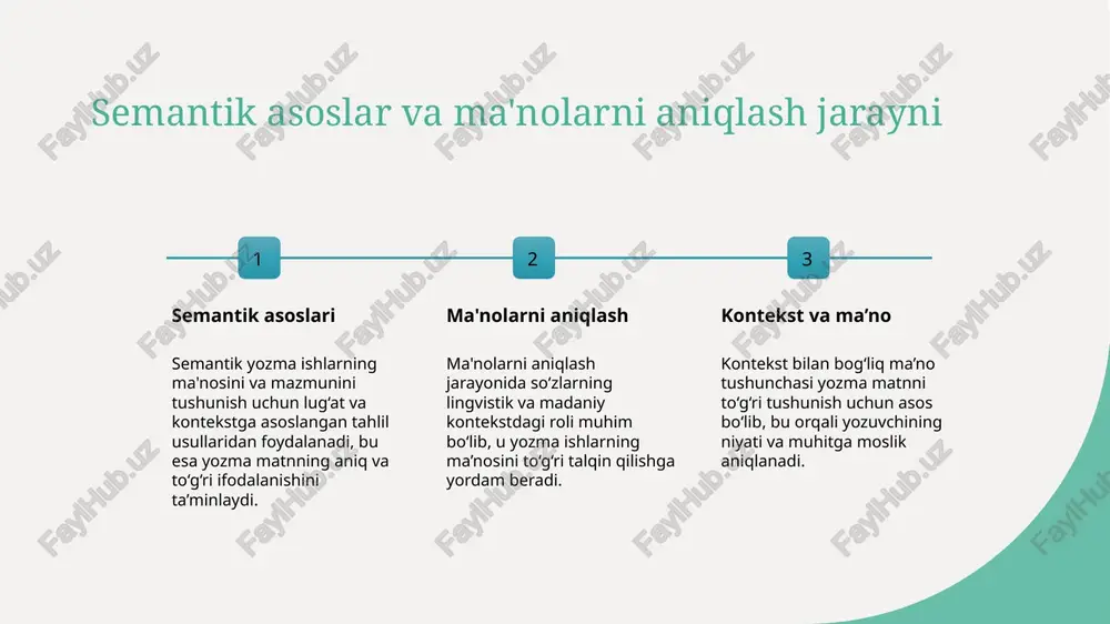 yondashuvlari muvofiqlashtiriladi. 02 nuanslarni aniqlash usullari tilshunoslar madaniyat va til nuanslarini aniqlash uchun semantik va pragmatik metodlarni qo'llaydi. bu, ayniqsa, noaniq yoki bilvosita ifodalarni tushuntirishda yordam beradi. 03 kultural kontekstning tahlili yozma ishlarida madaniyat va til nuanslarini to'g'ri tahlil qilish uchun kontekstga asoslangan metodlar qo'llanadi. bu, muallifning ma'nosini to'g'ri yetkazishda muhim. 04 amaliy misollar va texnikalar madaniyat va til nuanslarini hisobga olgan holda yozilgan misollar tahlil qilinadi. masalan, an'anaviy iboralar va idiomalar bilan ishlashda lingvistik texnikalar qo'llaniladi. imloviy yozuvlarda sintaktik strukturalar va ularning tahlili 1 sintaktik tuzilma strukturalari - imloviy yozuvlarda sintaktik tuzilma, odatda, gaplar va iboralar orasidagi bog‘liqlikni ifodalaydi. ular yozuvning mantiqiy va aniq bo‘lishida muhim rol o‘ynaydi. 2 ma'no va bog‘liqlik - sintaktik elementlar yordamida yozuvda ma'no oydinligi ta'minlanadi. ular yordamida fikrlar va fikrlar orasidagi bog‘liqlik, shuningdek, yozuvning oqimligi ta'minlanadi. 3 tahlil usullari - sintaktik strukturalarni tahlil qilish uchun grammatik qoidalarga asoslangan usullar qo‘llanadi. bu usullar yozuvdagi xatoliklarni …