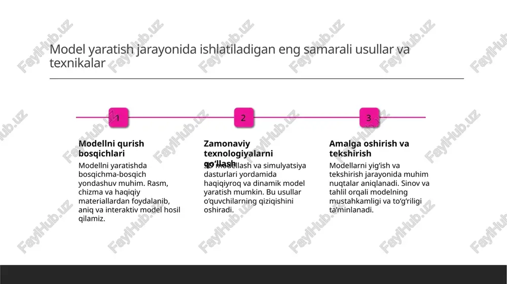 mkoniyatlari modellar yordamida astronomik tushunchalarni amaliy va vizual tarzda o'rgatish, nazariy bilimlarni mustahkamlashga yordam beradi va o'qitish samaradorligini oshiradi. quyosh sistemasi modelining ta'lim jarayonidagi interaktiv imkoniyatlari va ta'lim samaradorligini oshirish usullari. interaktivlik imkoniyatlari ta'lim samaradorligini oshirish amaliy o'quv metodlari model yordamida o'quvchilar planetlar va ularning o'zaro munosabatlarini o'zlari harakatlantirishi, vizualizatsiya qilishlari orqali tushunchalarni mustahkamlashadi. interaktiv modellardan foydalanish, o'quvchilarning qiziqishini oshiradi, tushunchalarni yaxshiroq anglash va muhokama qilish imkoniyatlarini kengaytiradi. modellar yordamida astronomik tushunchalarni taqdim etish, nazariy bilimlarni amaliy mashg'ulotlar bilan mustahkamlashga yordam beradi, ta'lim jarayonini jonlantiradi. xulosa to'g'ri material tanlash va sifati muhim zamonaviy texnologiyalar va usullar samarali interaktiv ta'lim usullari qiziqishni oshiradi to'g'ri tanlangan materiallar maketning mustahkamligi va vizual jozibadorligini ta'minlaydi, ekologik xavfsizlik esa ta'lim jarayonini rivojlantiradi. zamonaviy texnologiyalar, masalan, 3d modellash va lazer kesish, maket ishlab chiqarishni aniq va samarali qilib, ta'lim sifatini oshiradi. interaktiv vizualizatsiya va amaliy mashg'ulotlar yordamida o'quvchilar astronomik tushunchalarni yaxshiroq tushunib, qiziqish va motivatsiya oshadi. …