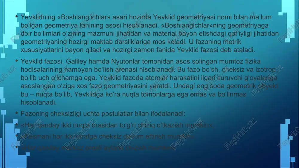 48.752.000 kilometrni tashkil etdi, bu raqam astronomik birlikka juda yaqin. kuzatish tadqiqotlari boʻlinish alomatlari • boʻlinish alomatlari — sonlarni biron songa qoldiqsiz boʻlinishini, nisbatan tezroq topishqa yoʻl beradigan qoidalardir. • 2 ga boʻlinish alomati — sonning oxirgi raqami 2ga bolinishi kerak (ya'ni juft son). masalan: 52738, 1250; • 3 ga boʻlinish alomati — sonning raqamlar yigʻindisi 3 ga boʻlinishi kerak. masalan: 2341245 soni 3ga bo`linadi, chunki uning raqamlari yig`indisi 21 ni tashkil etadi; • 4 ga boʻlinish alomati — sonning oxirgi ikki raqami 00 bilan tugashi yoki 4 ga bo'linuvchi son boʻlishi kerak. masalan: 3971228, 1500; • 5 ga boʻlinish alomati — sonning oxirgi raqami 0 yoki 5 ga boʻlinishi kerak. masalan: 532425, 2170; • 6 ga boʻlinish alomati — son 2ga va hamda 3ga boʻlinishi kerak. masalan: 126 – raqamlar yig`indisi 9ga teng (3ga bo`linadi), juft raqam bilan tugaydi (2ga bo`linadi); • 7 ga boʻlinish alomati — sonning oxirgi …